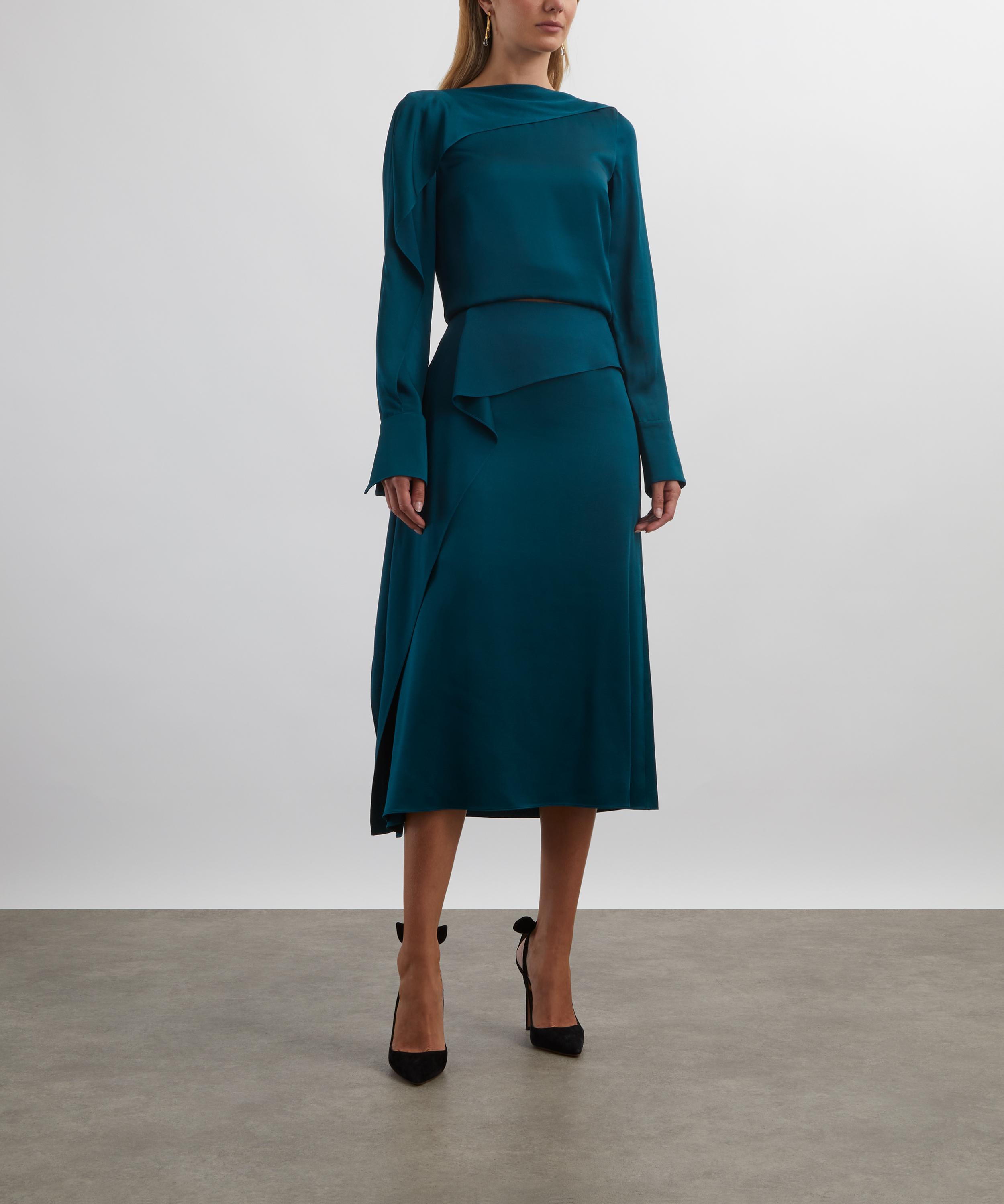Erdem - Teal A-Line Skirt image number 1