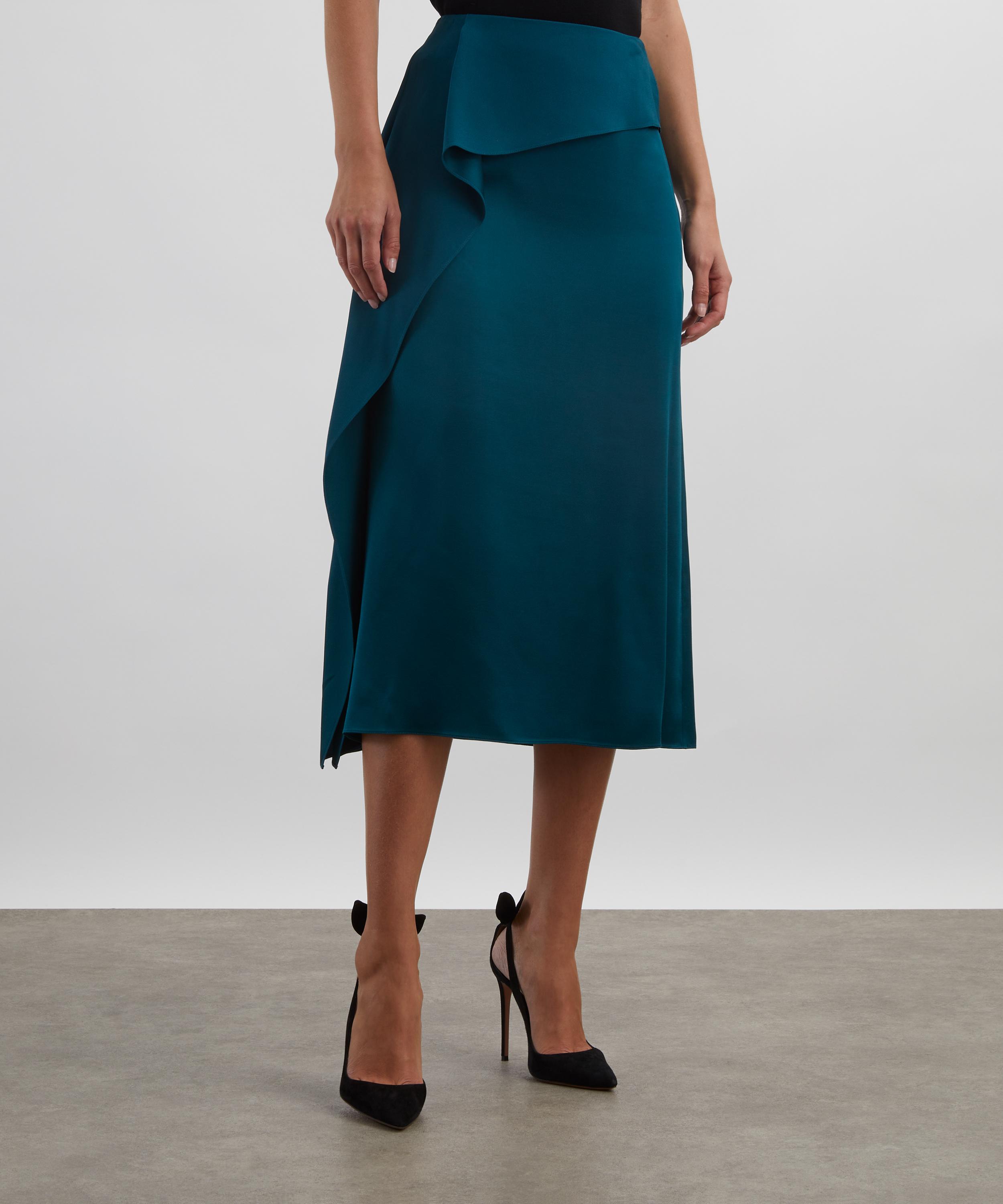 Erdem - Teal A-Line Skirt image number 2