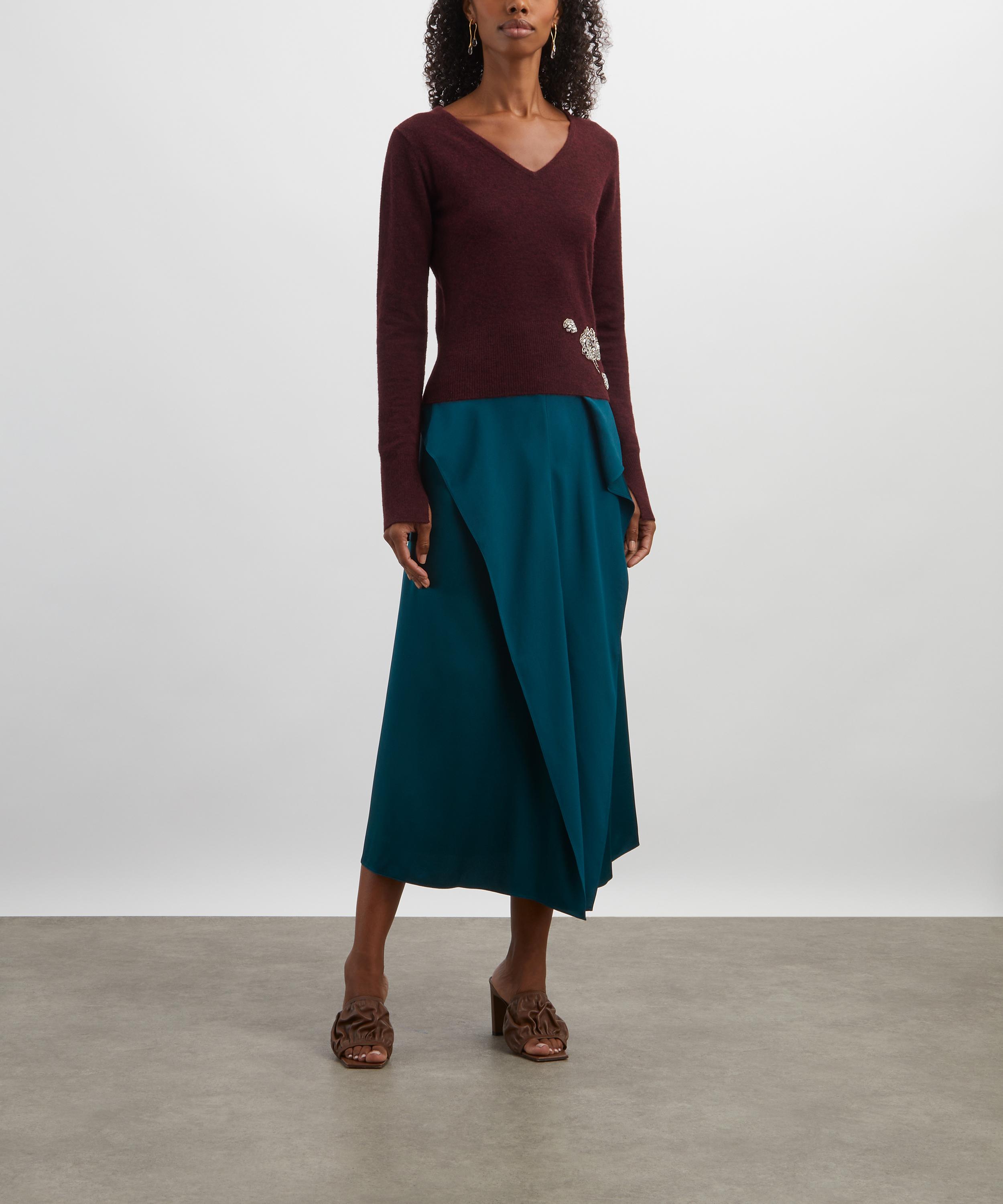 Erdem - Cropped Burgundy Embellished Jumper image number 1