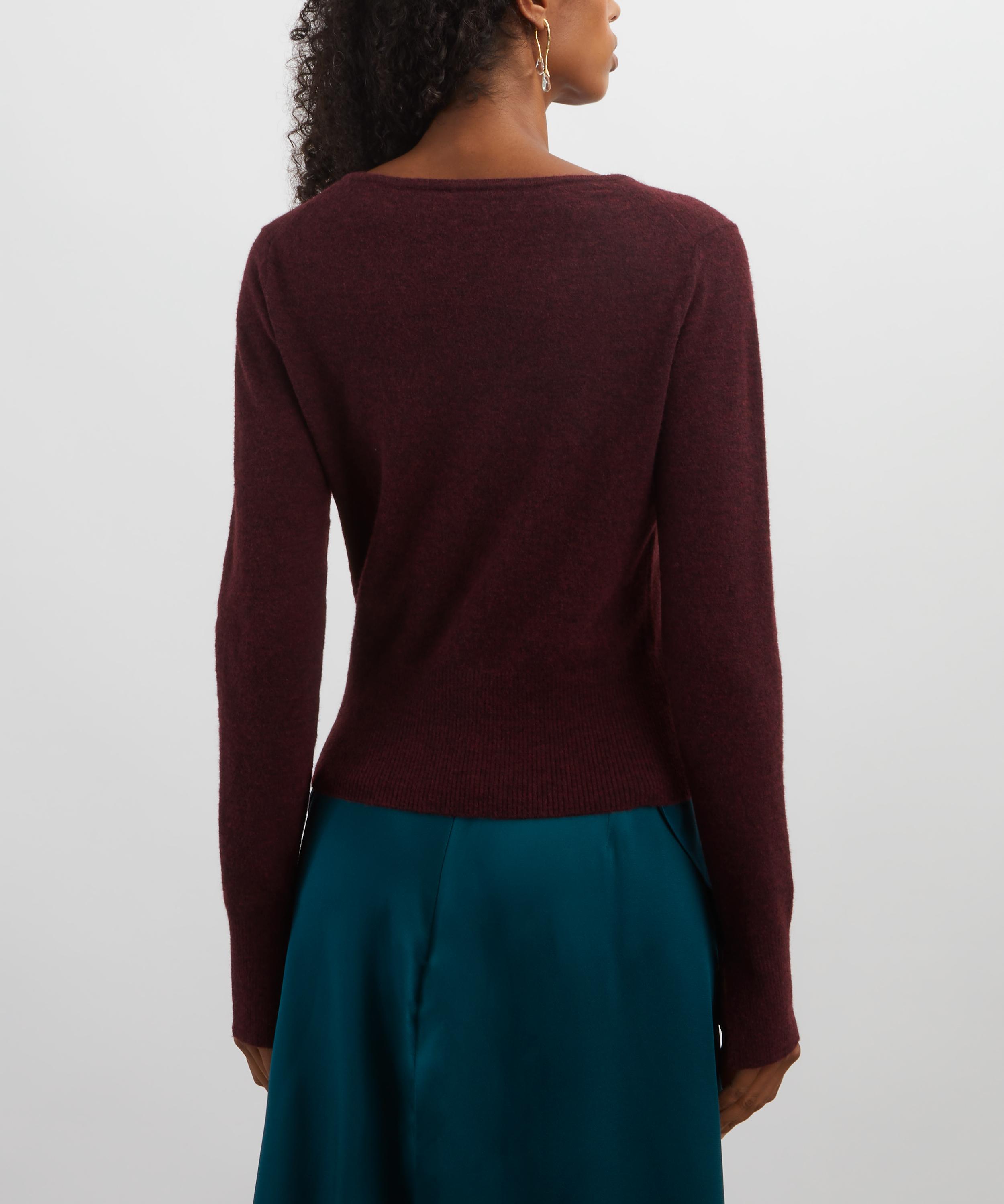Erdem - Cropped Burgundy Embellished Jumper image number 3