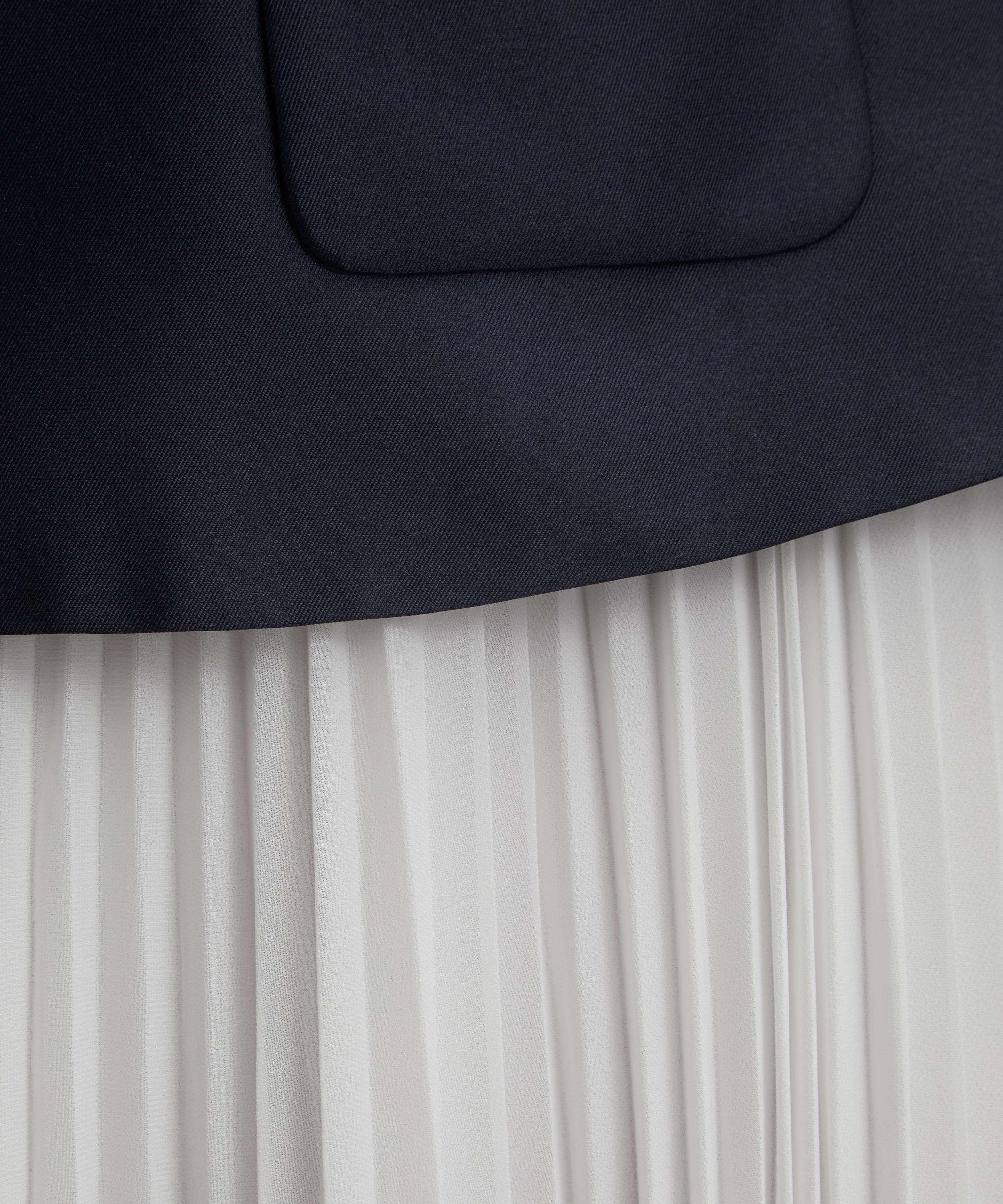 Self-Portrait - Navy Taffeta Midi Dress image number 4