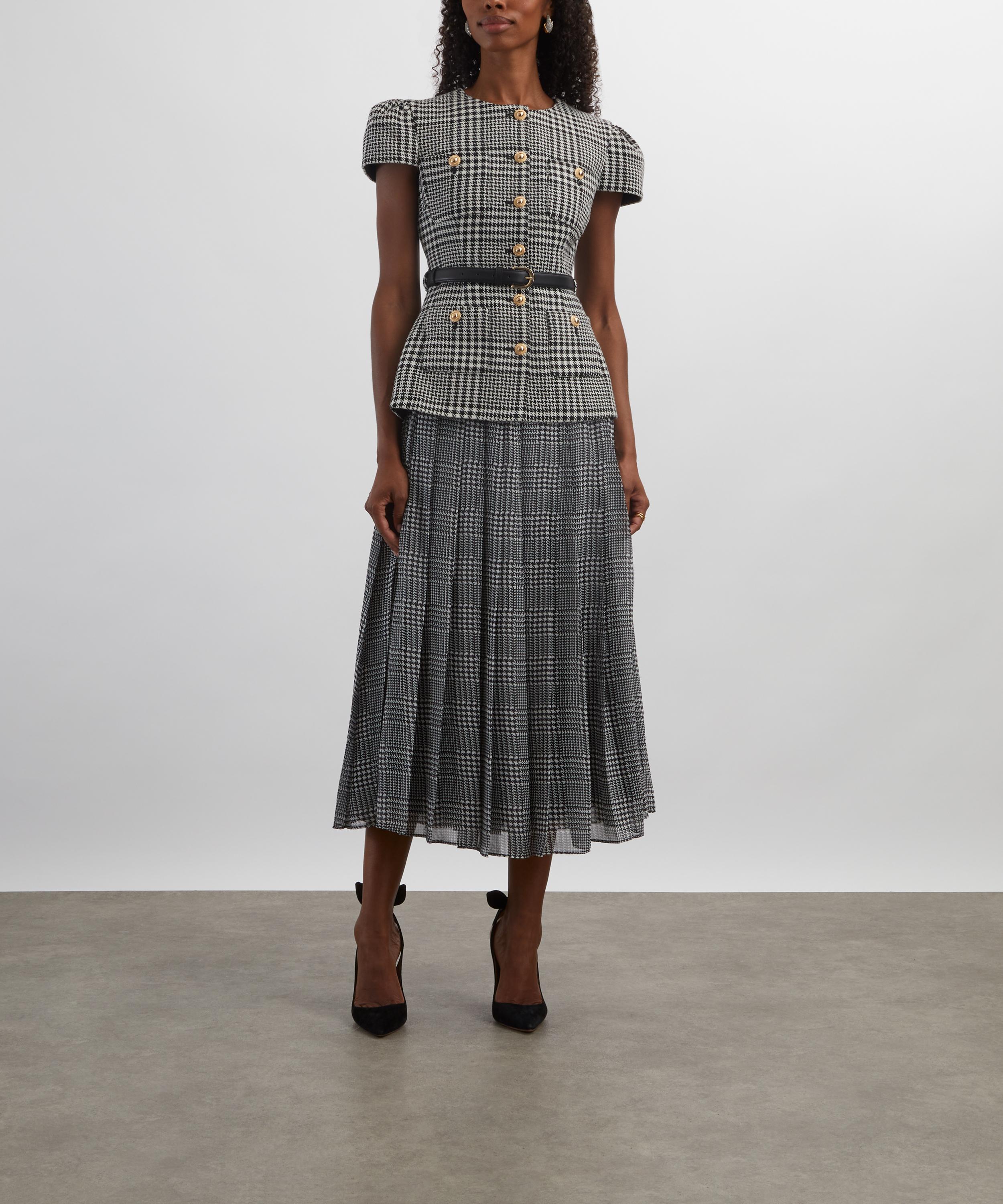 Self-Portrait - Houndstooth Tailored Midi Dress image number 2
