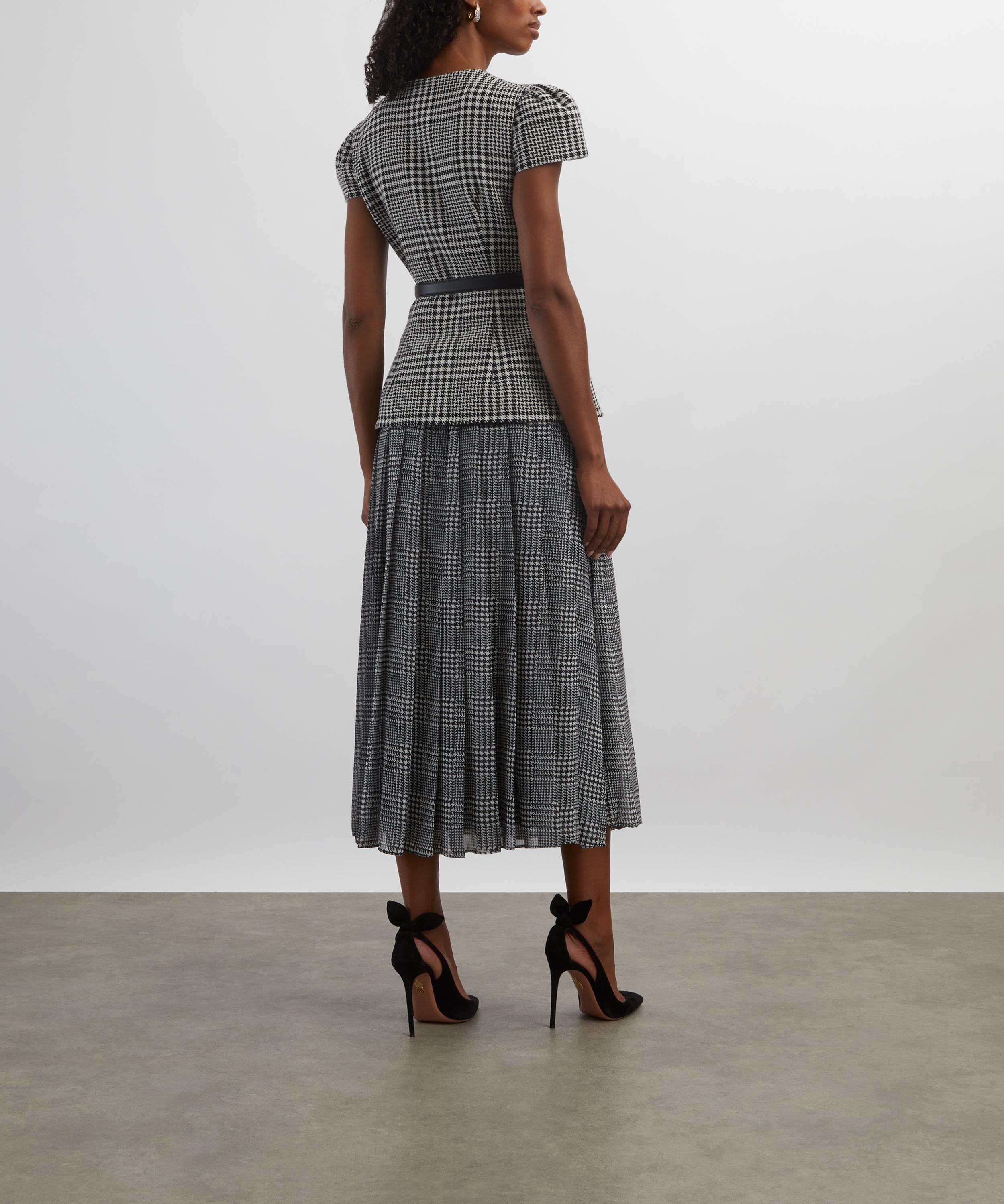 Self-Portrait - Houndstooth Tailored Midi Dress image number 3