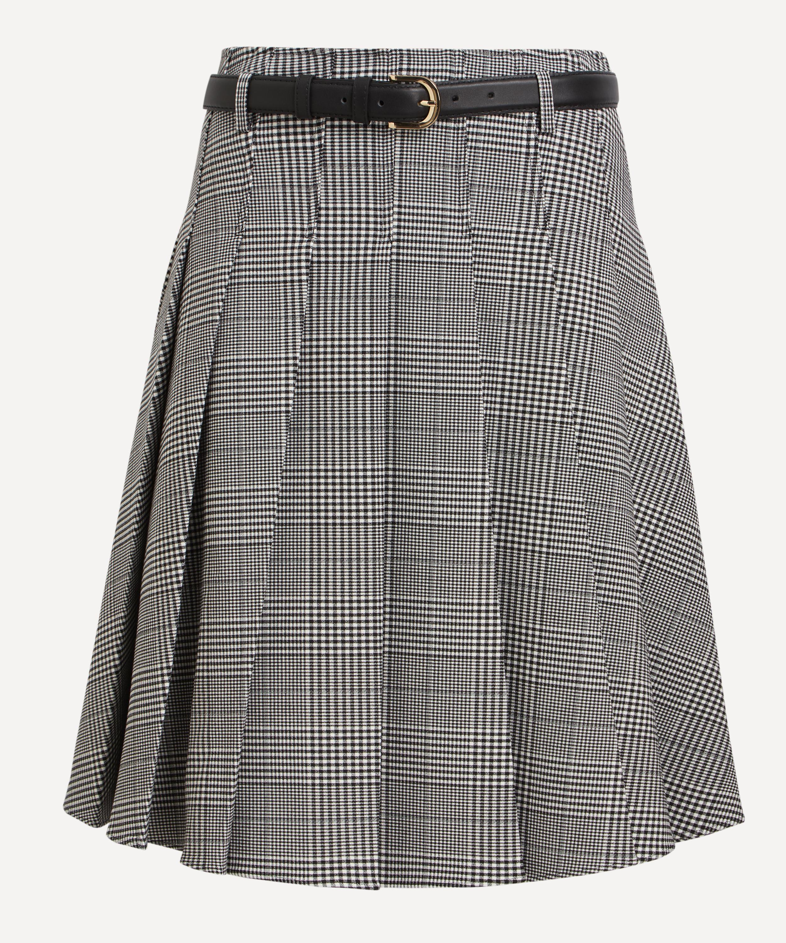 Self-Portrait - Prince of Wales Check Pleated Midi Skirt image number 0