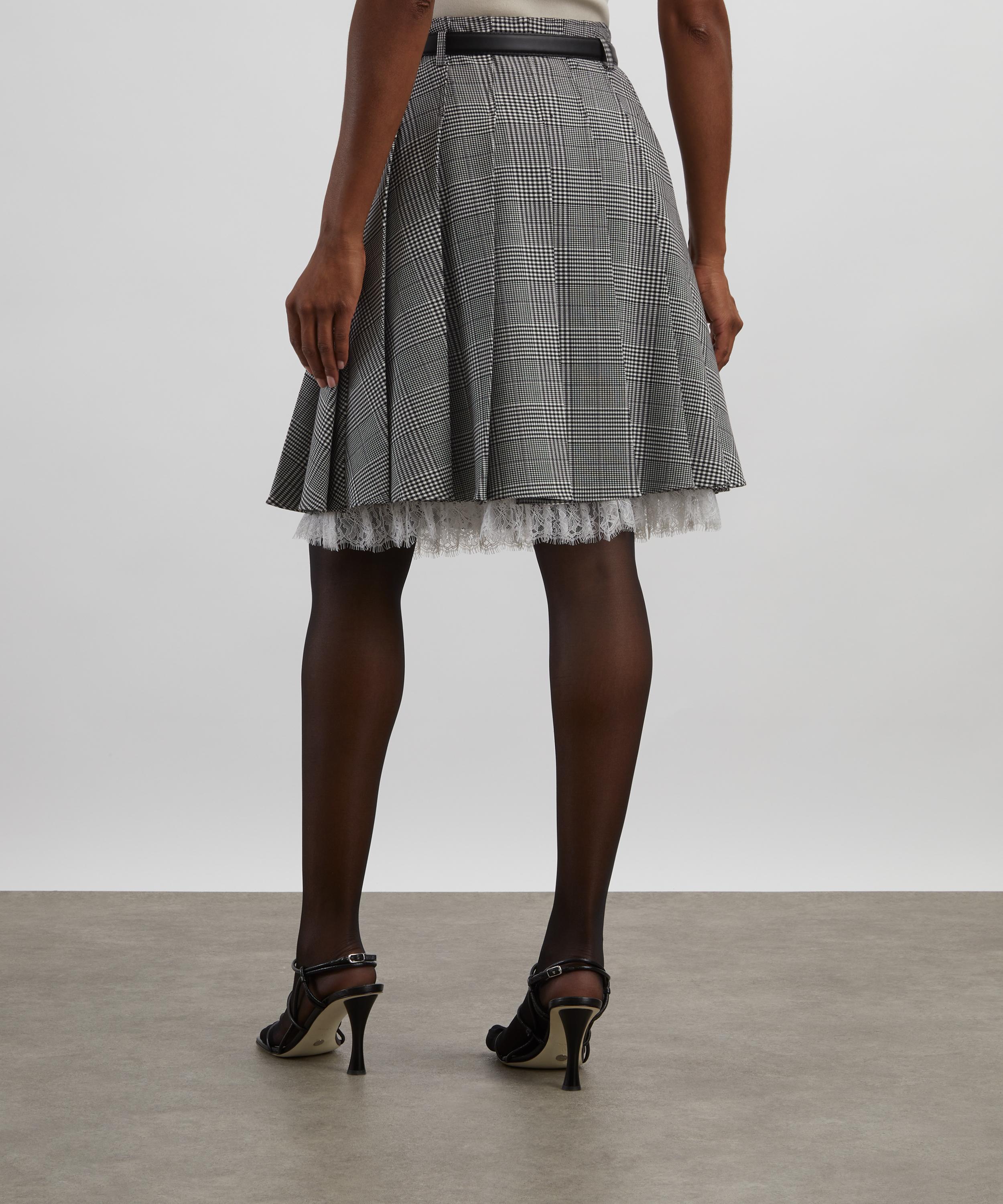 Self-Portrait - Prince of Wales Check Pleated Midi Skirt image number 3