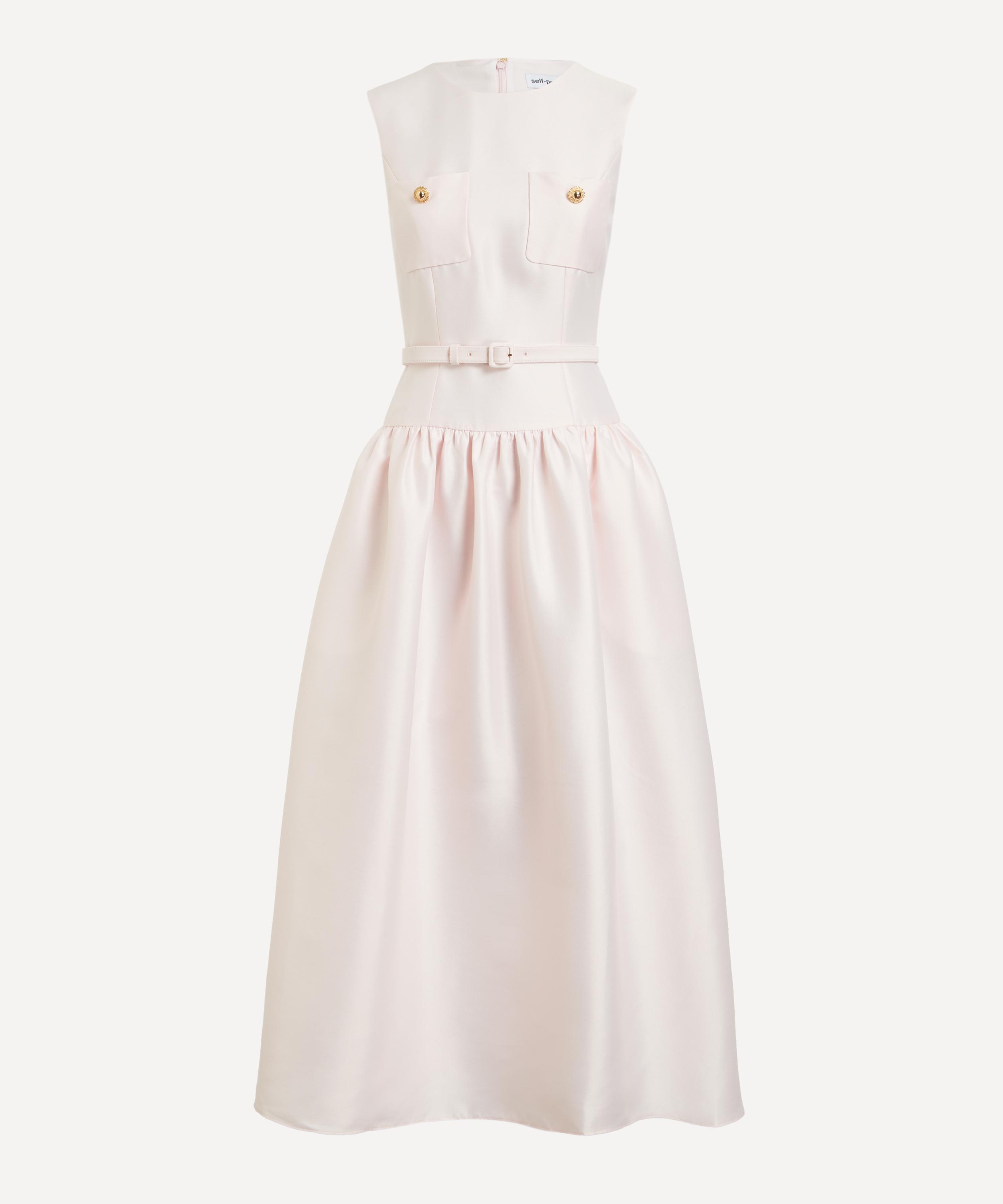 Self-Portrait - Pink Taffeta Midi Dress image number 0