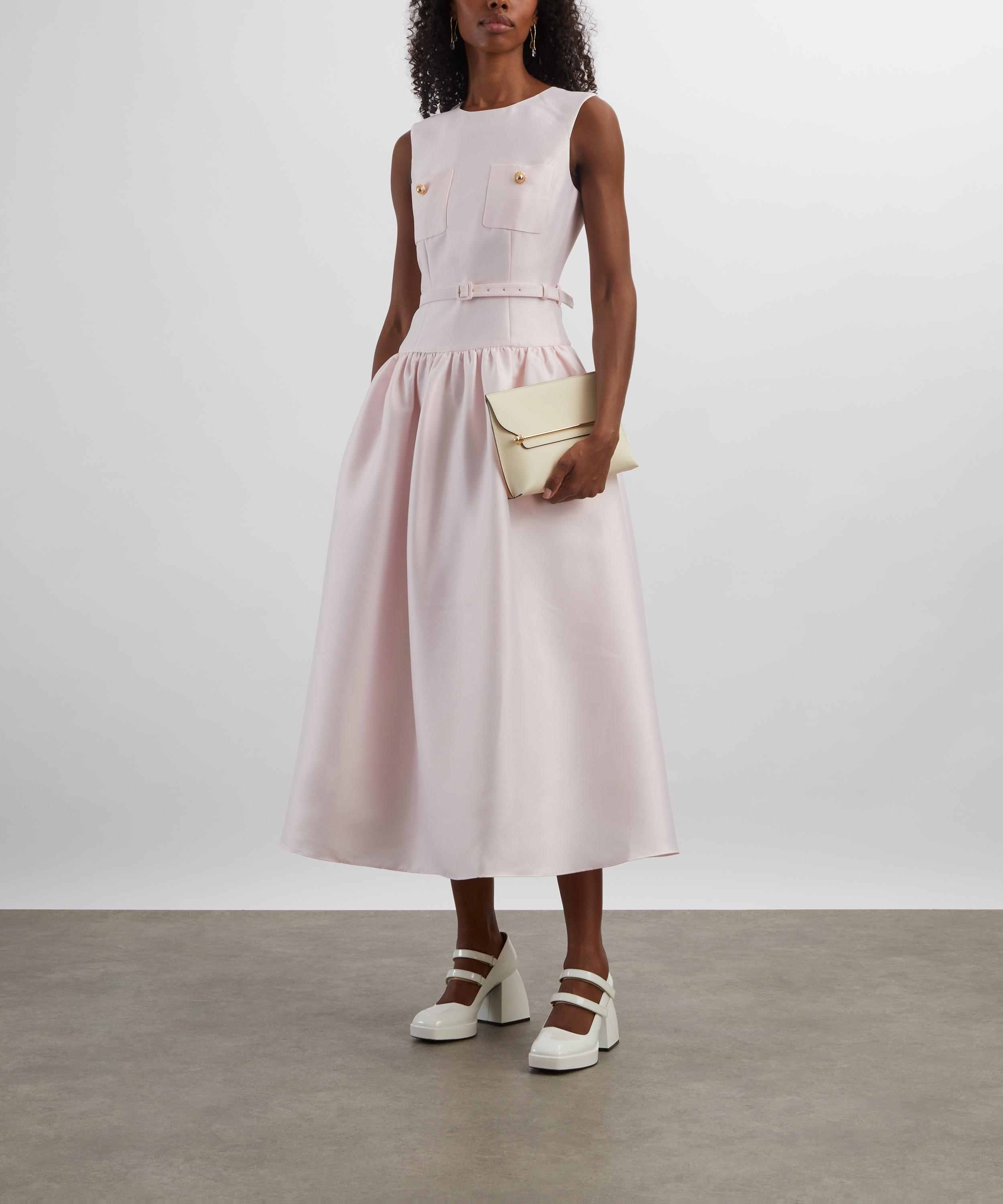 Self-Portrait - Pink Taffeta Midi Dress image number 1