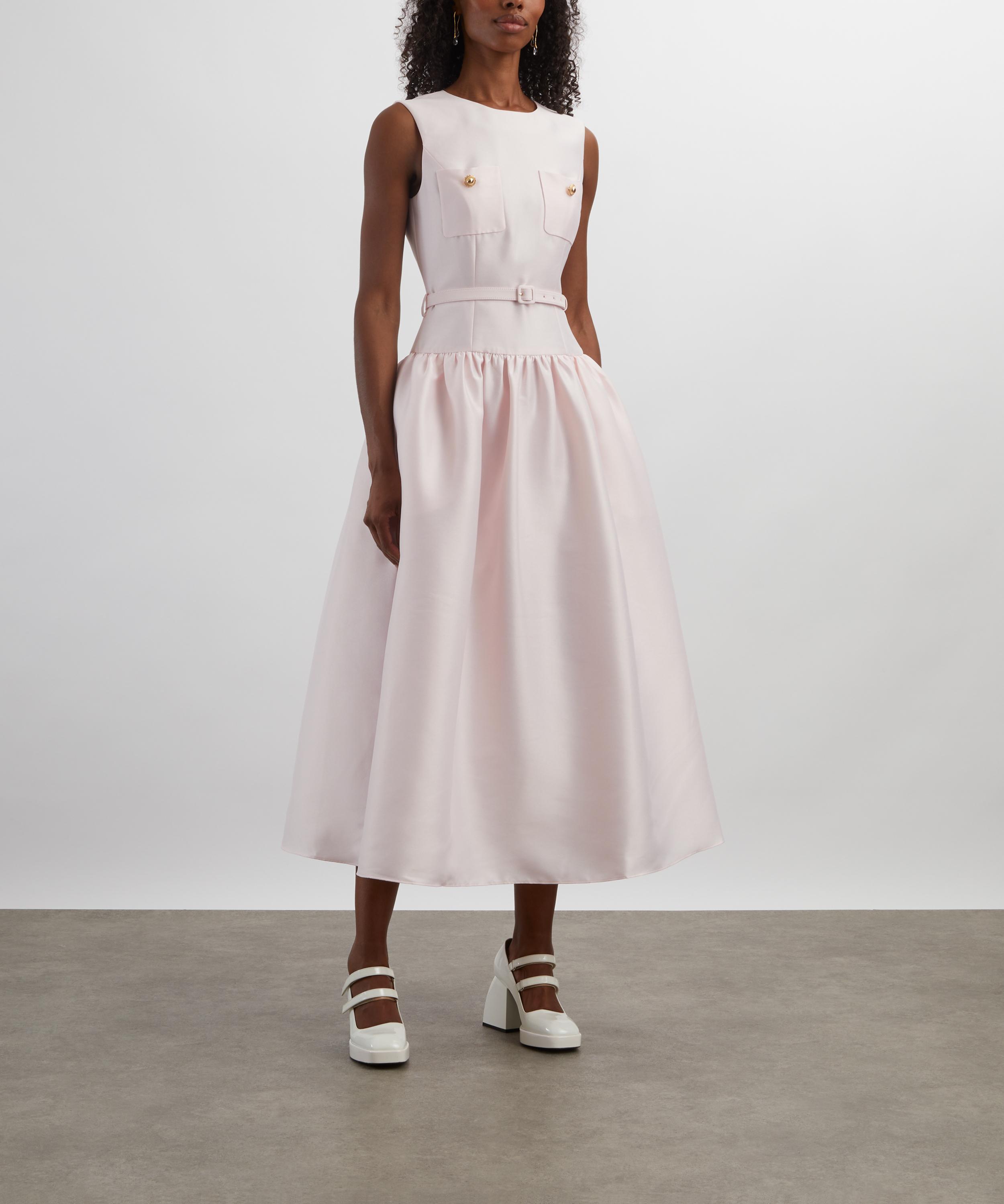 Self-Portrait - Pink Taffeta Midi Dress image number 2