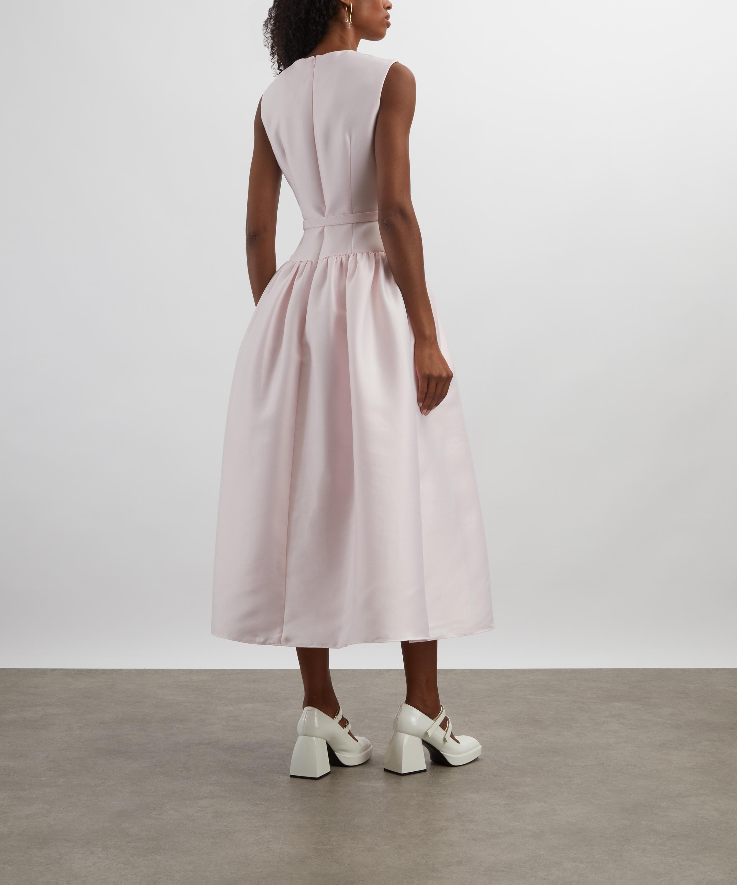 Self-Portrait - Pink Taffeta Midi Dress image number 3