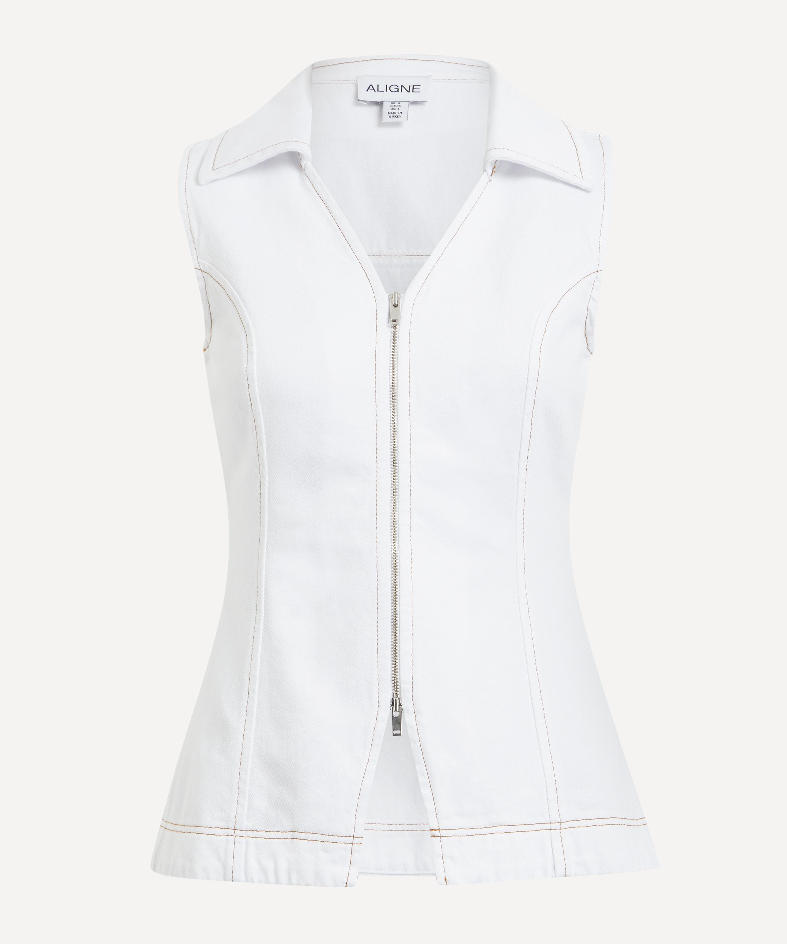 Aligne - Whim Zip-Front Denim Top image number 0