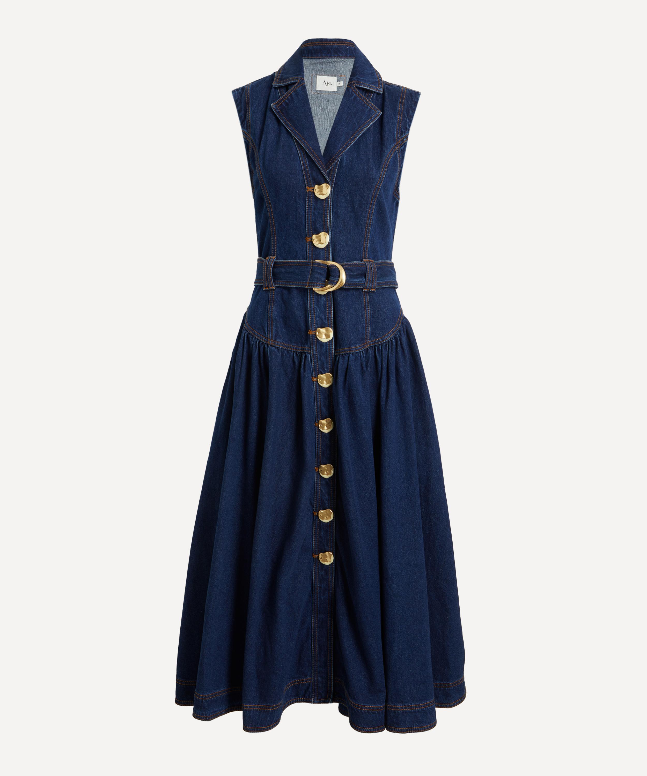 Aje - Elena Belted Denim Midi Dress image number 0