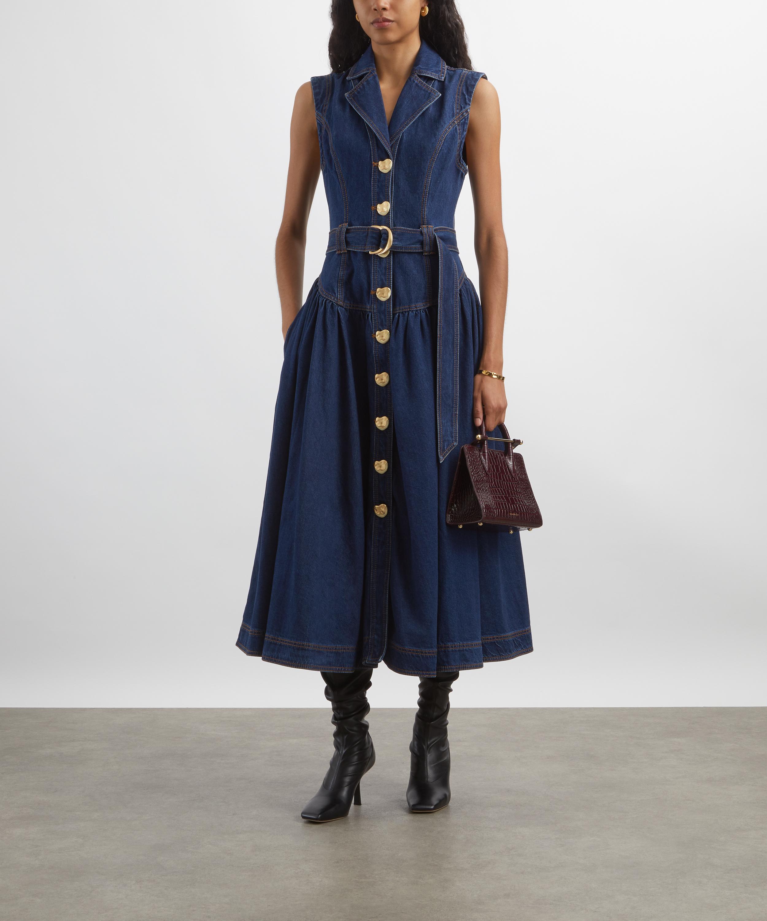 Aje - Elena Belted Denim Midi Dress image number 1