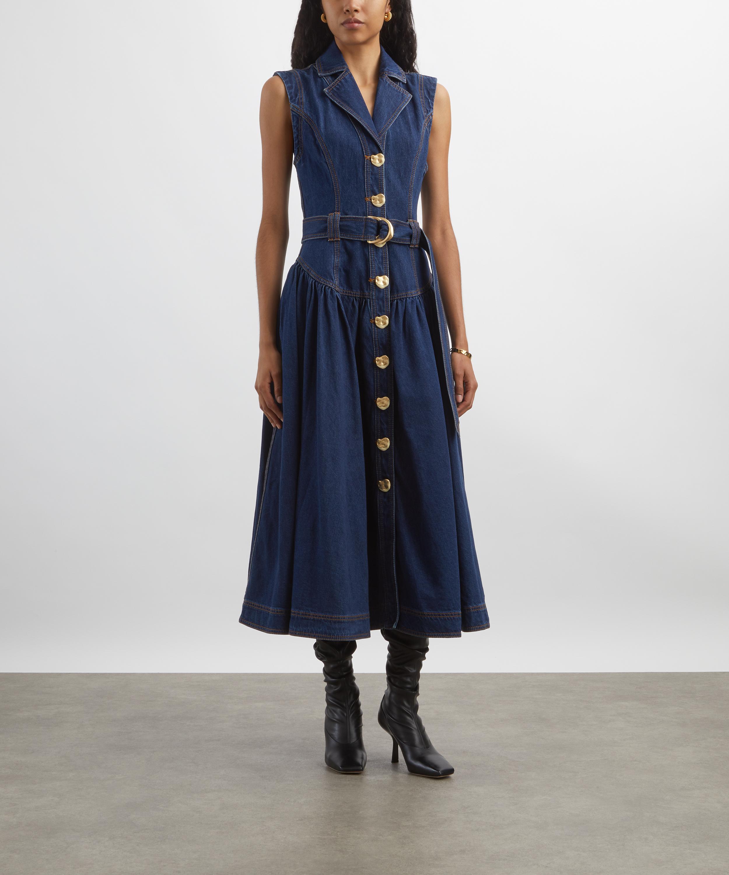 Aje - Elena Belted Denim Midi Dress image number 2
