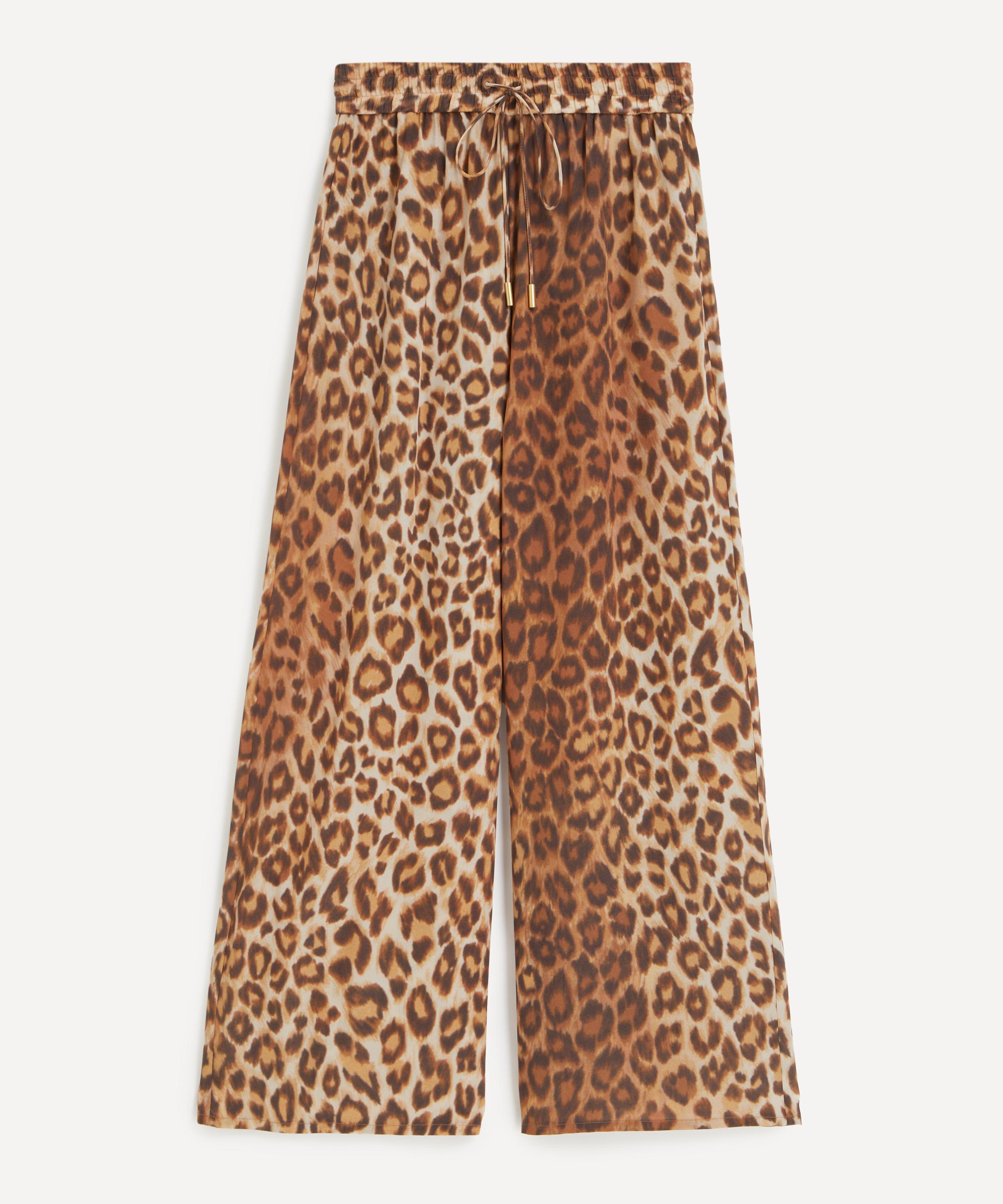 Aje - Atomic Silk Relaxed Leopard Trousers image number 0