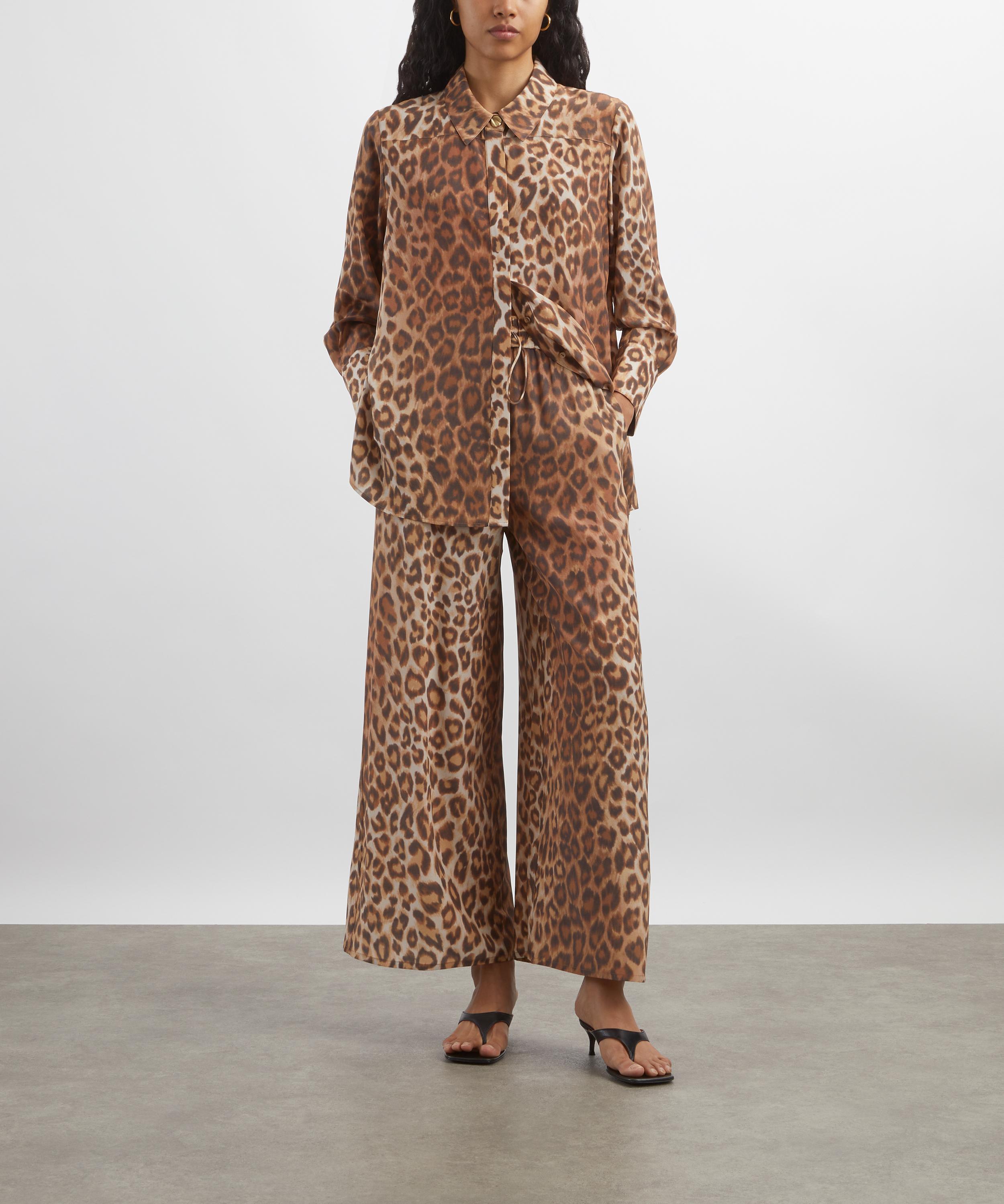 Aje - Atomic Silk Relaxed Leopard Trousers image number 1