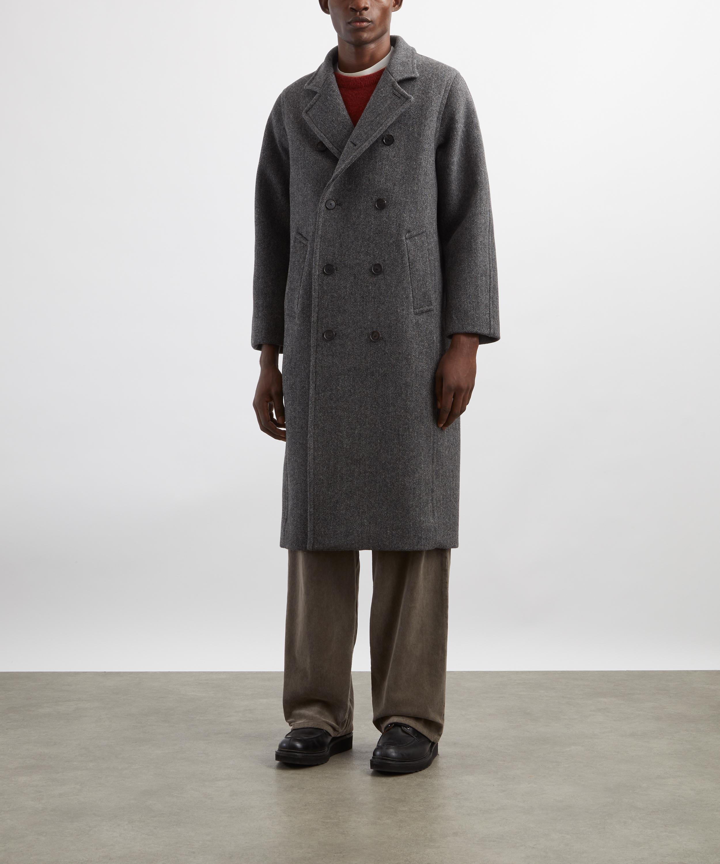 Auralee - Shetland Wool Double Breasted Coat image number 2