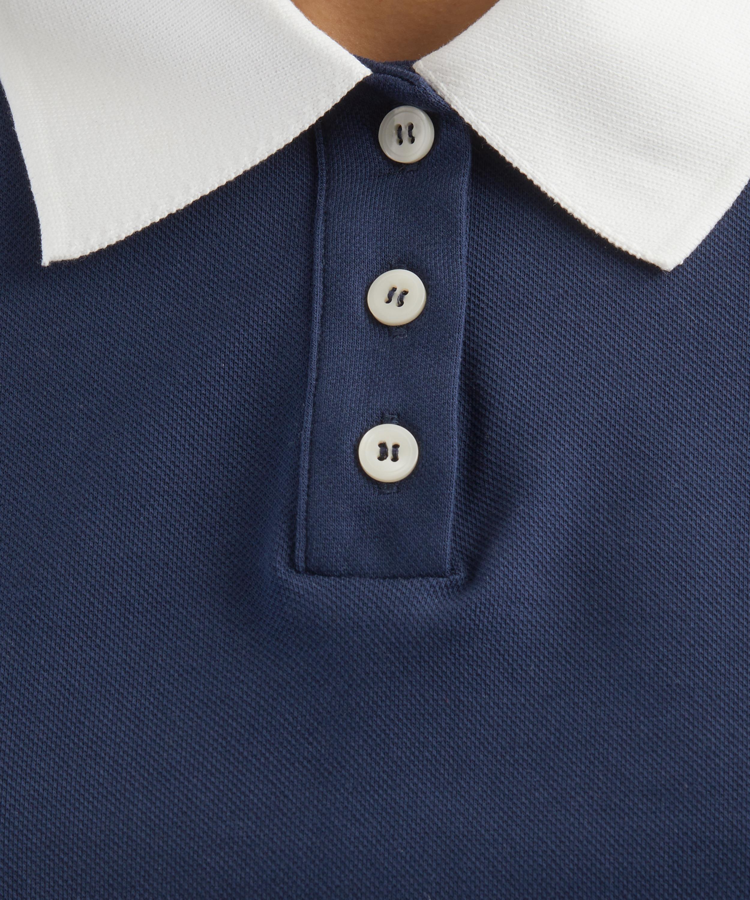 Sporty & Rich - Crown 70s Embroidered Piqué Polo Shirt image number 4