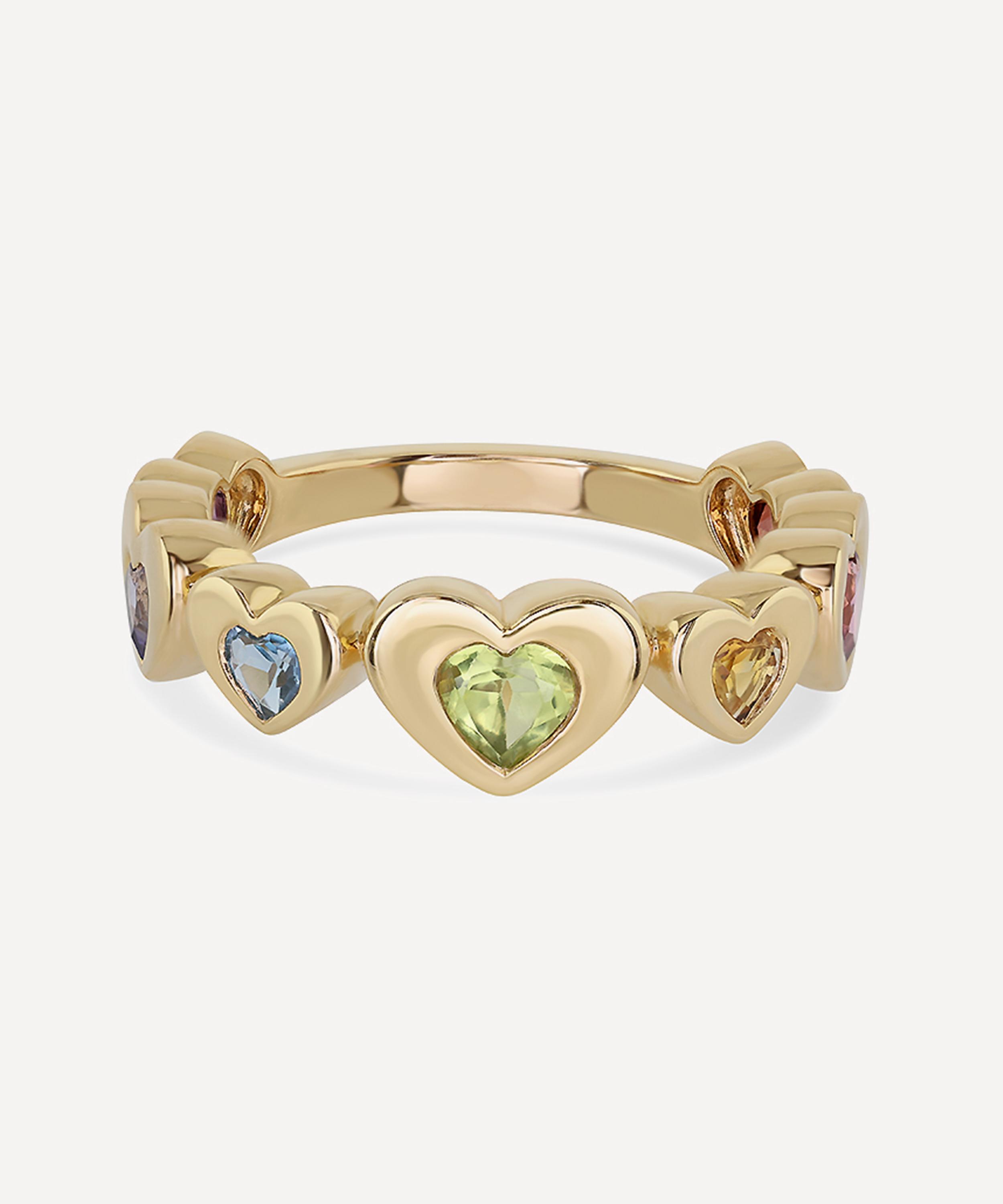 Roxanne First - 14ct Gold Heart Stack Ring image number 0