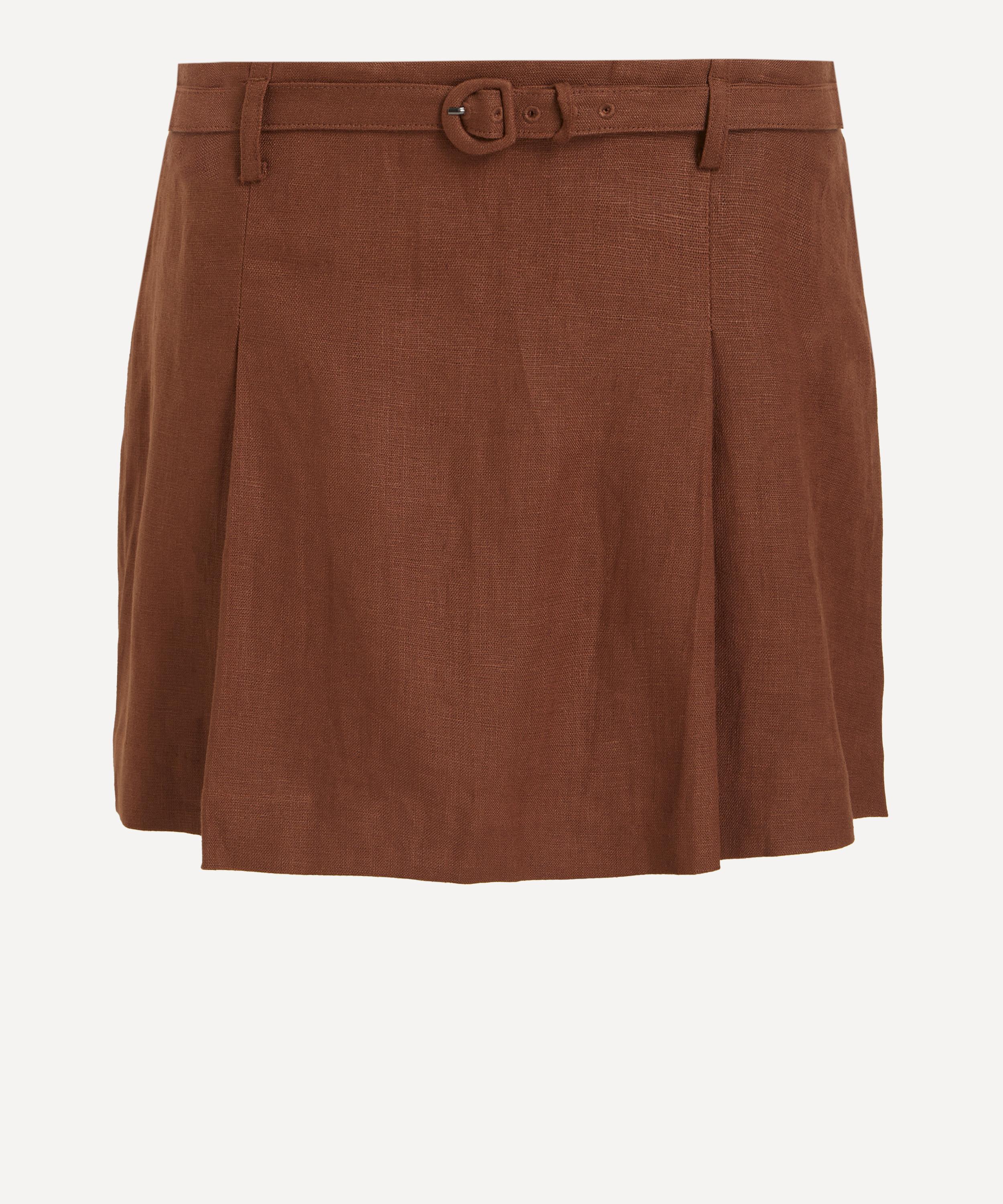 Reformation - Rory Chocolate Cake Linen Mini Skirt
