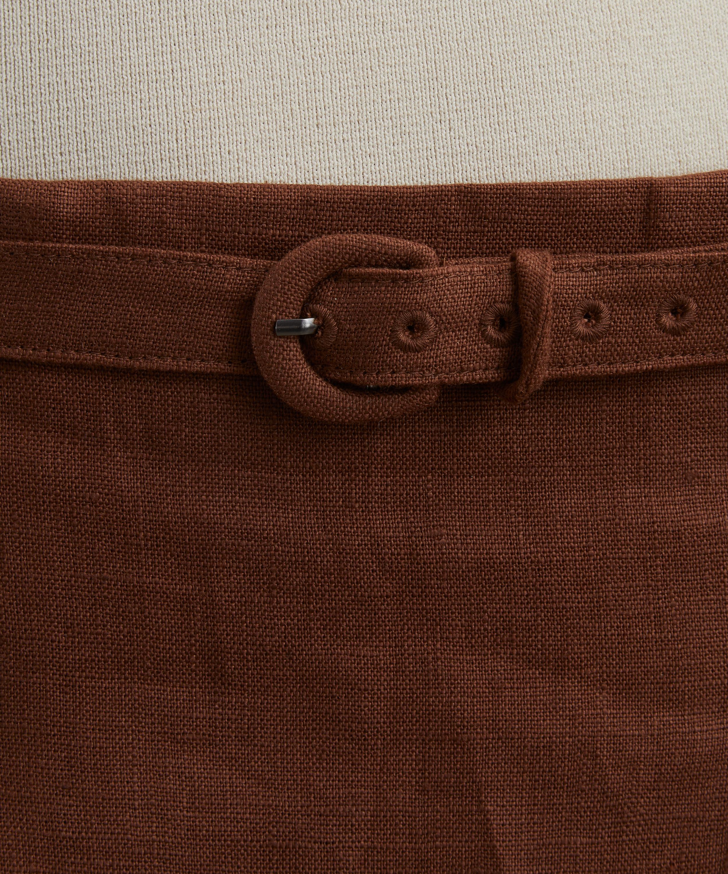 Reformation - Rory Chocolate Cake Linen Mini Skirt image number 4