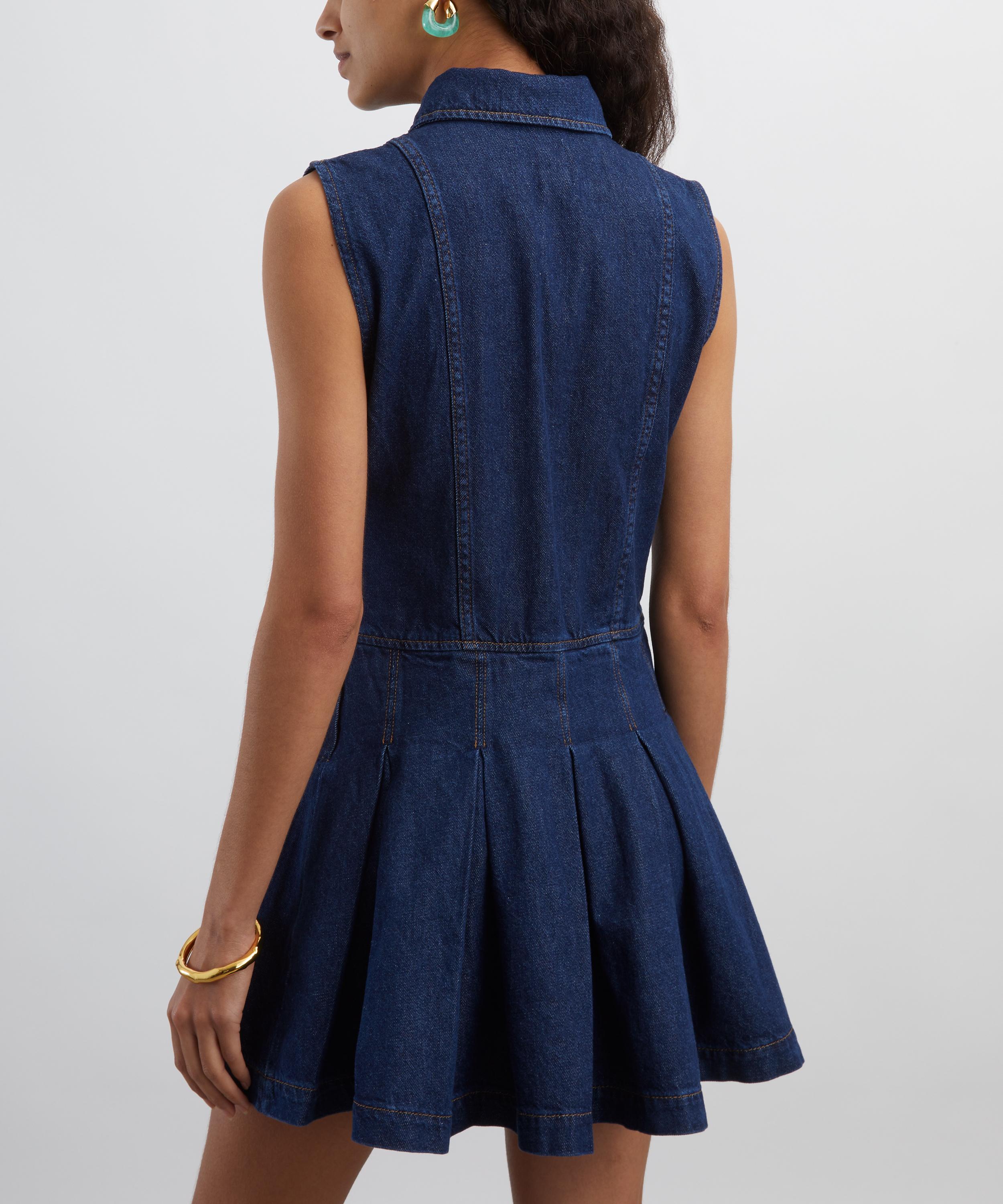 Reformation - Arella Denim Pleated Mini Dress image number 3