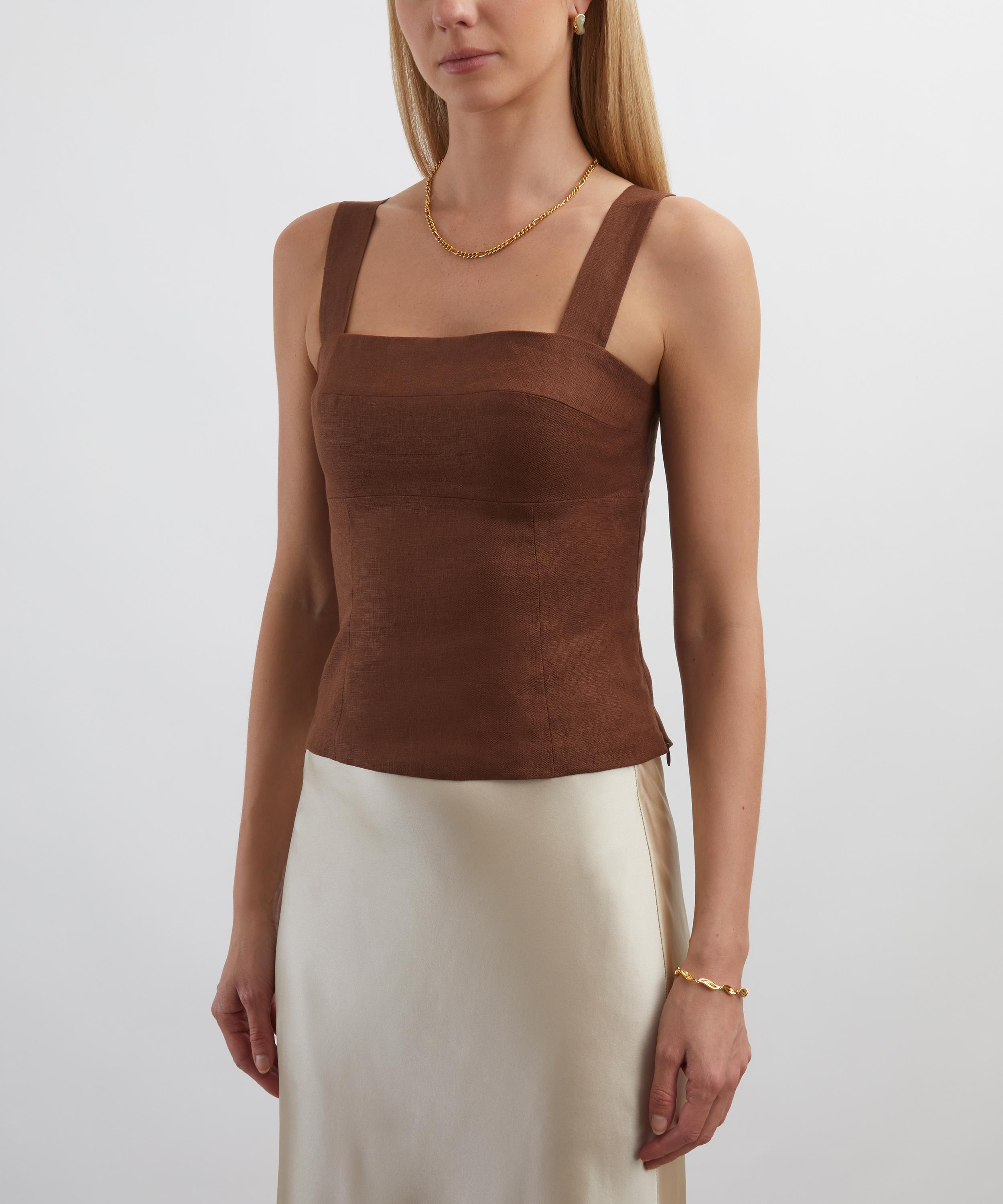 Reformation - Darci Chocolate Cake Linen Top image number 2