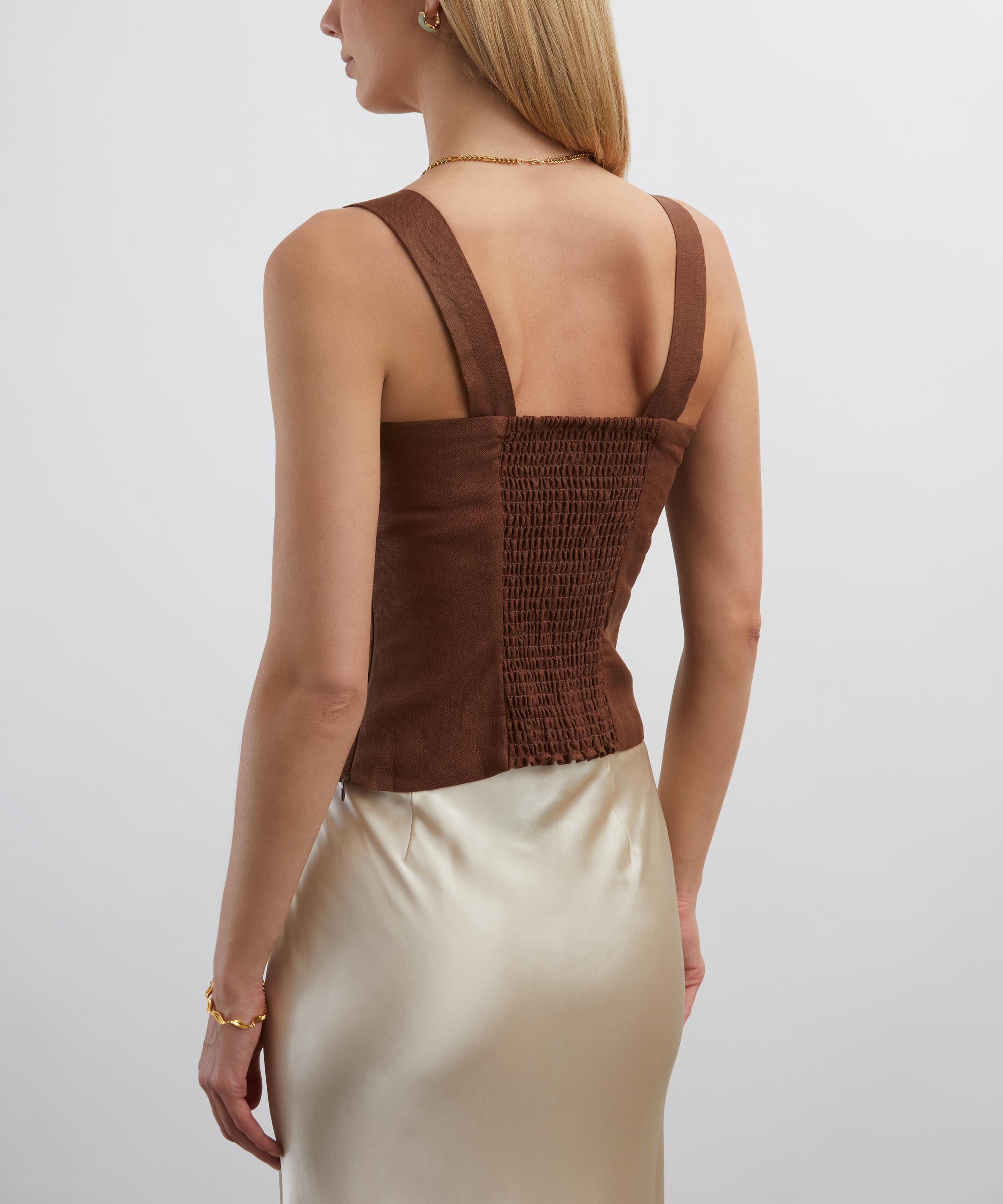 Reformation - Darci Chocolate Cake Linen Top image number 3