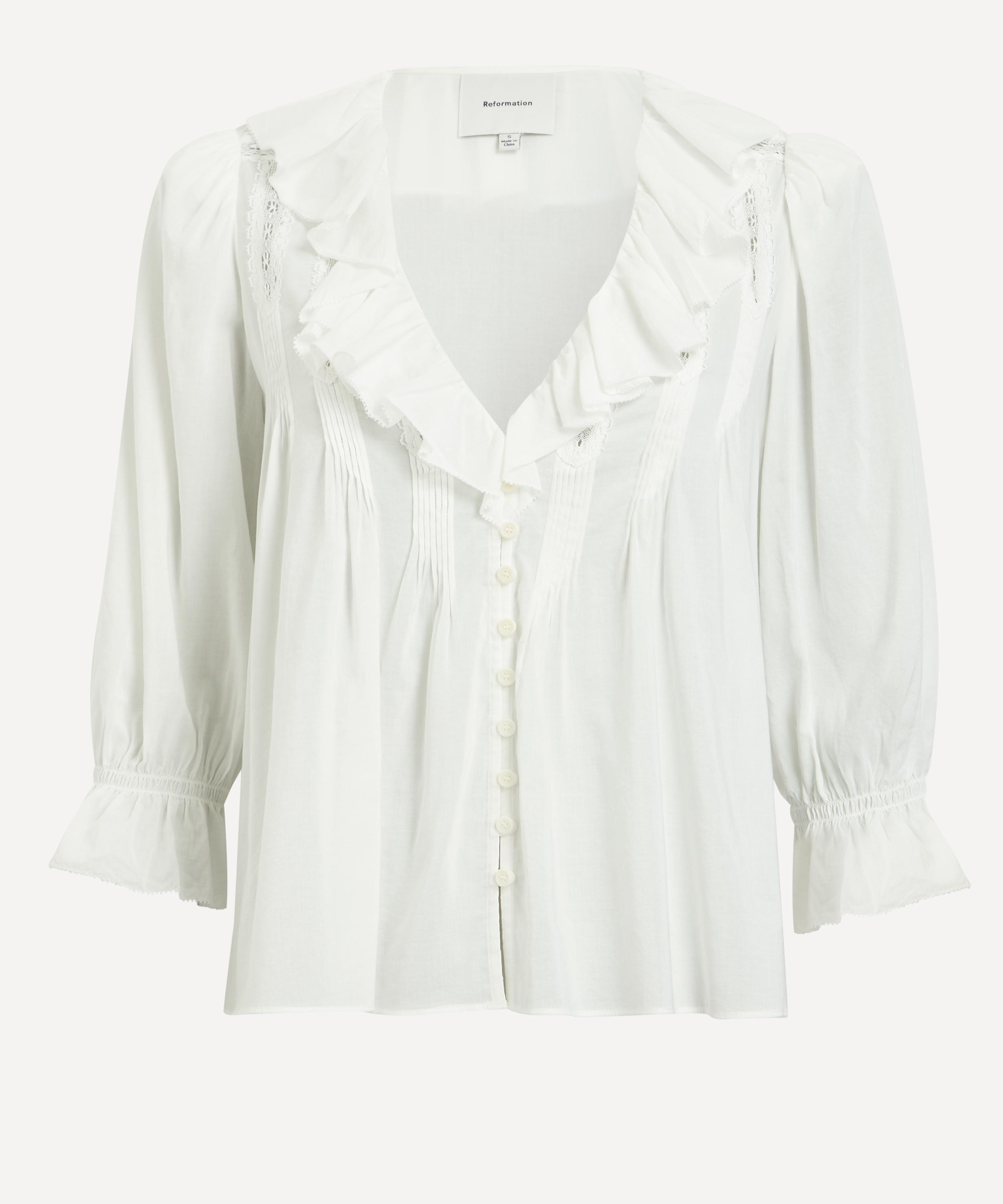 Reformation - Perry White Lace Blouse Top image number 0