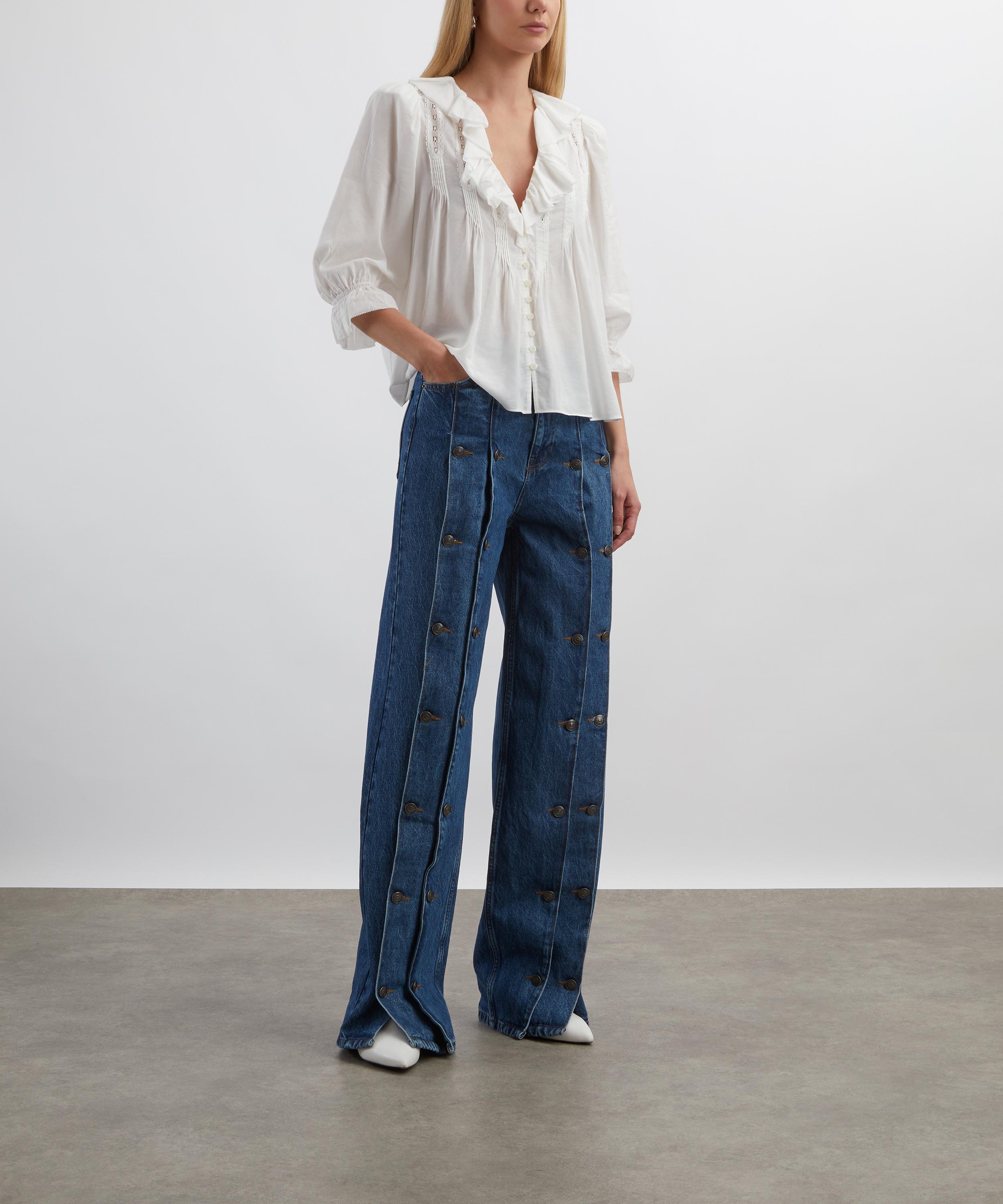 Reformation - Perry White Lace Blouse Top image number 1