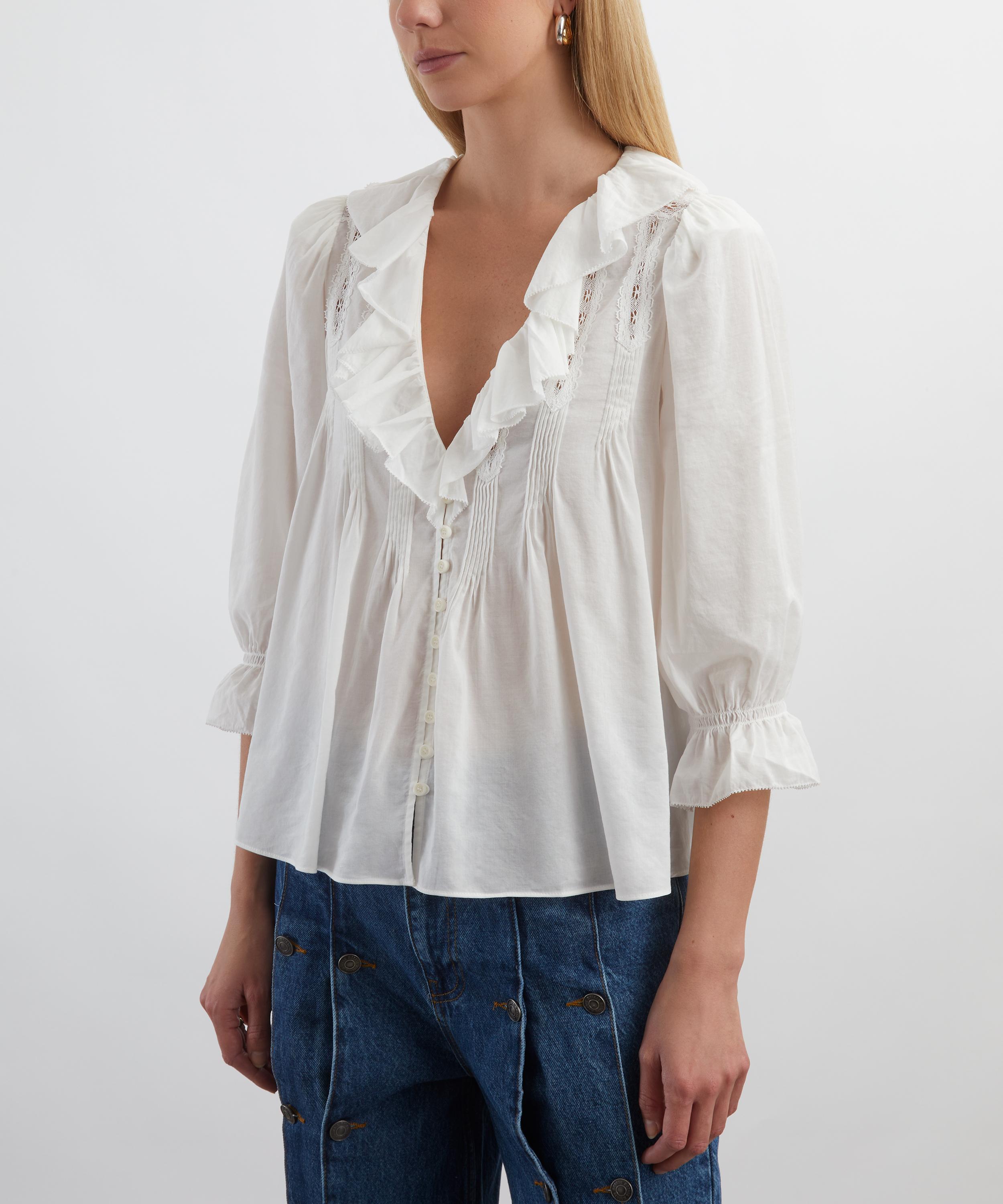 Reformation - Perry White Lace Blouse Top image number 2