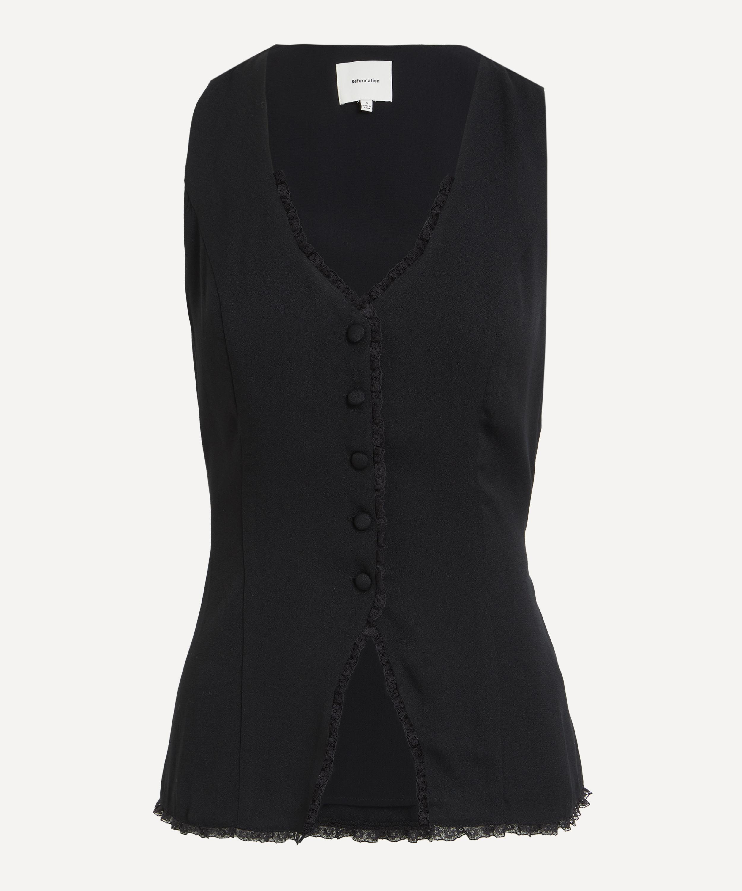 Reformation - Skylar Black Button-Up Top image number 0