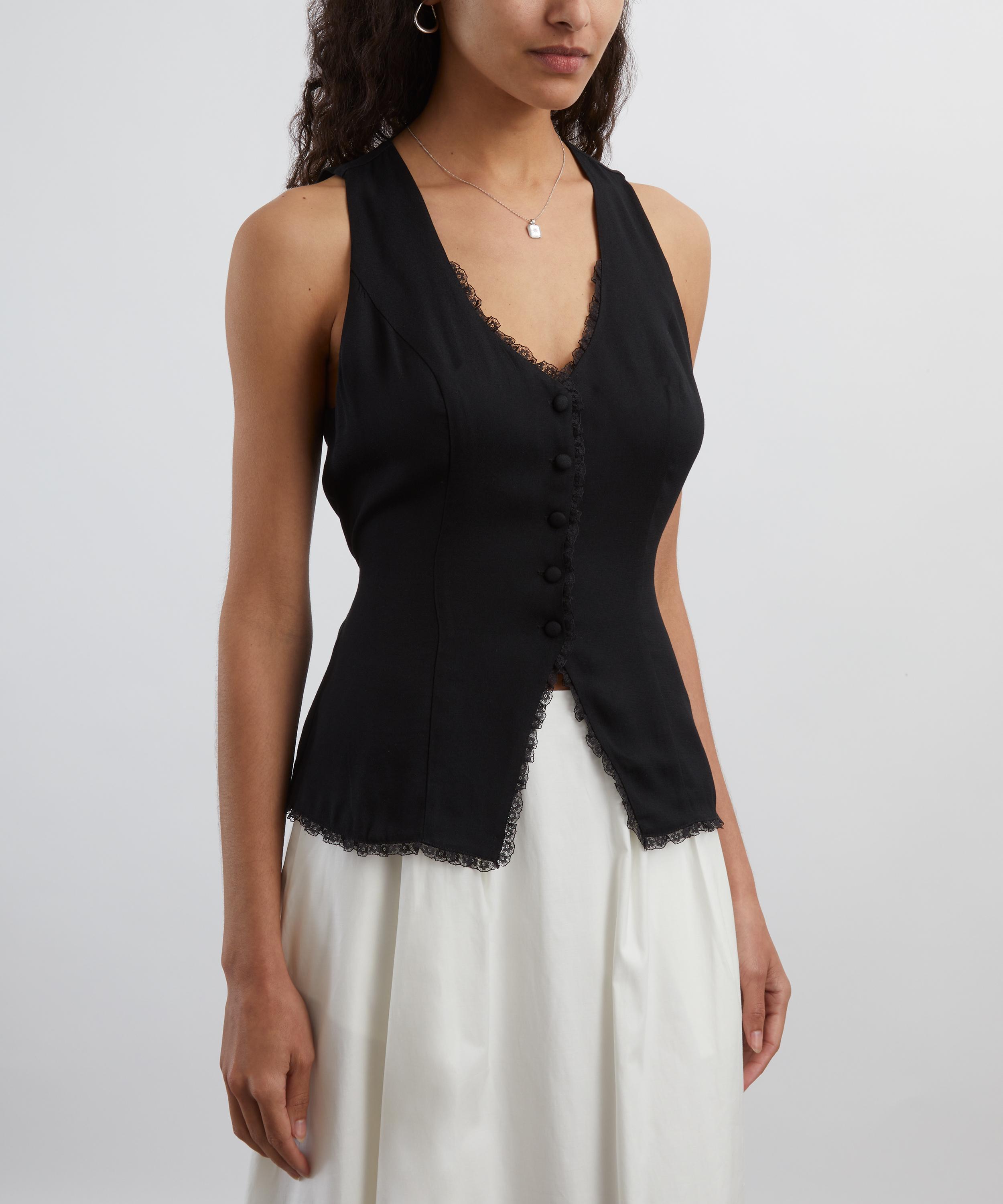 Reformation - Skylar Black Button-Up Top image number 2