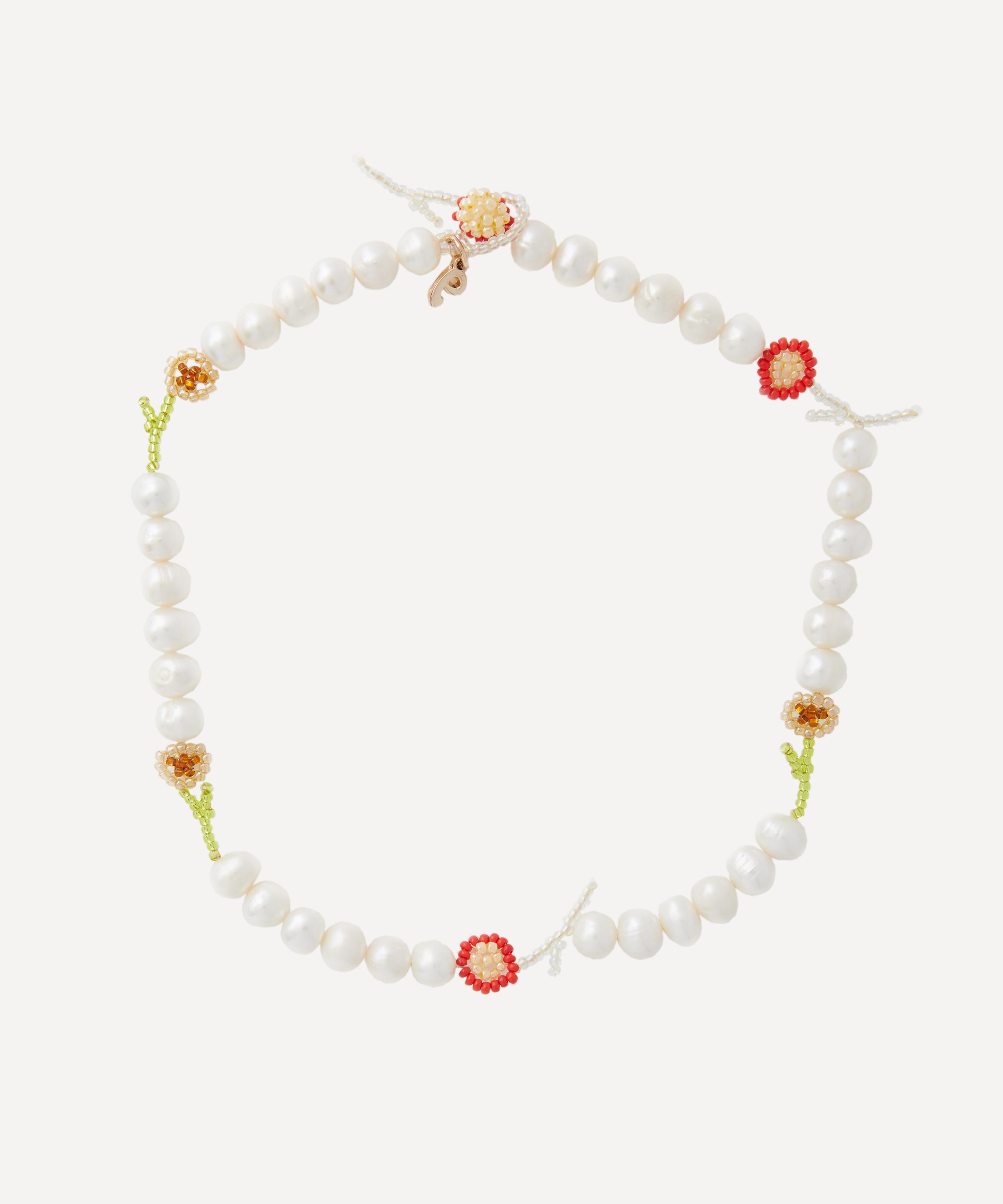 Pura Utz - Multi Pearl Flor Beaded Necklace