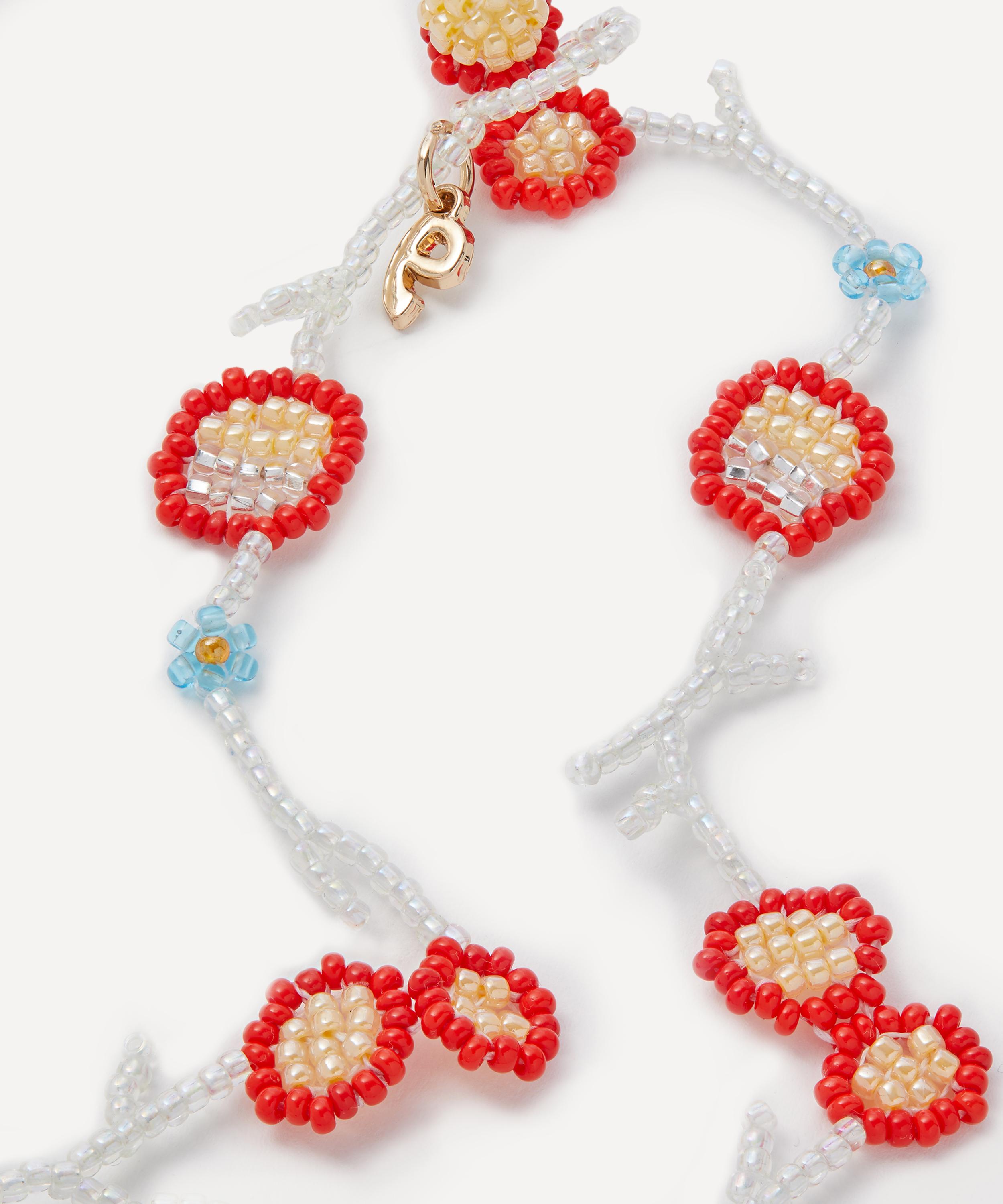 Pura Utz - Red Flor Floral Beaded Necklace image number 1
