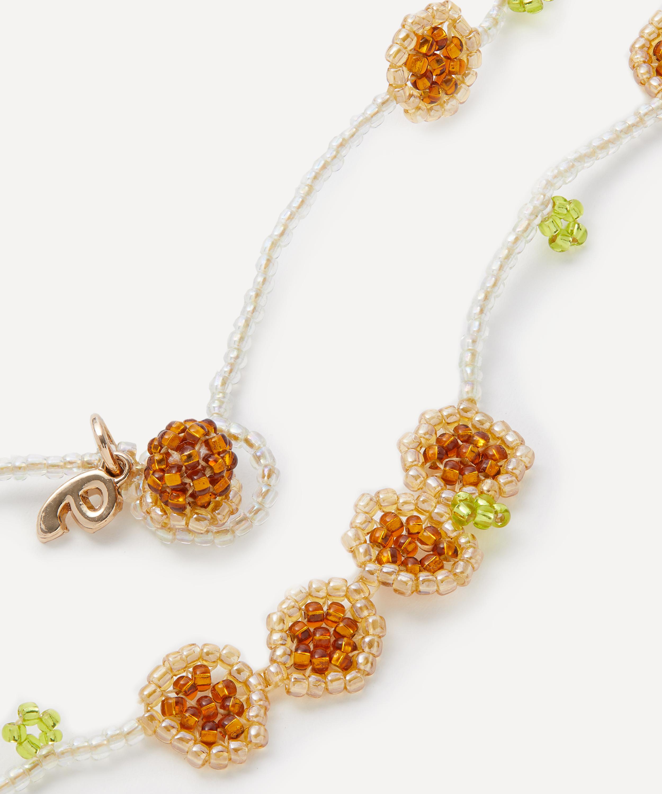 Pura Utz - Brown Flor Floral Beaded Necklace image number 1