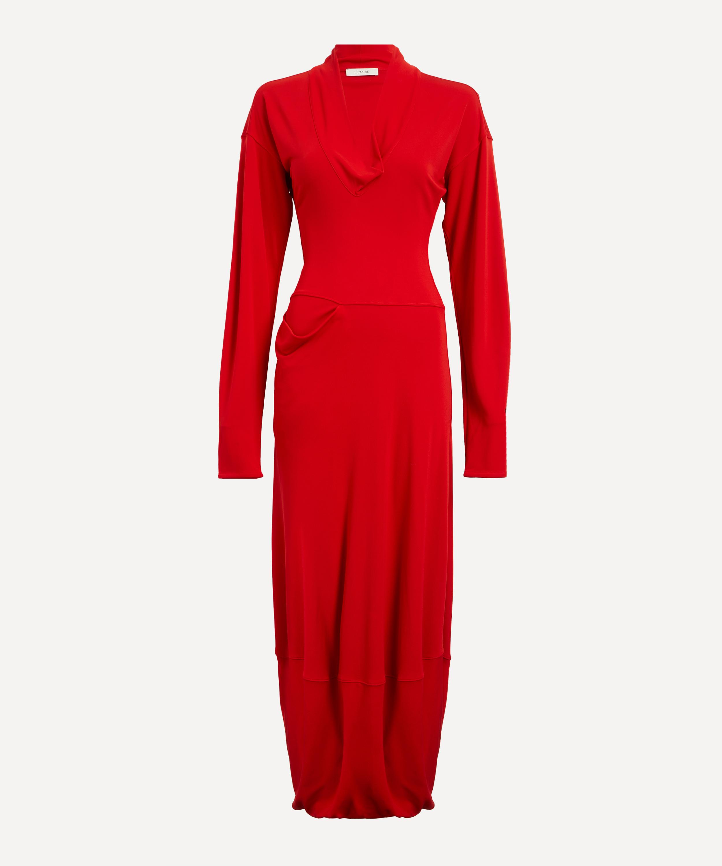 Lemaire - Red V-Neck Dress image number 0