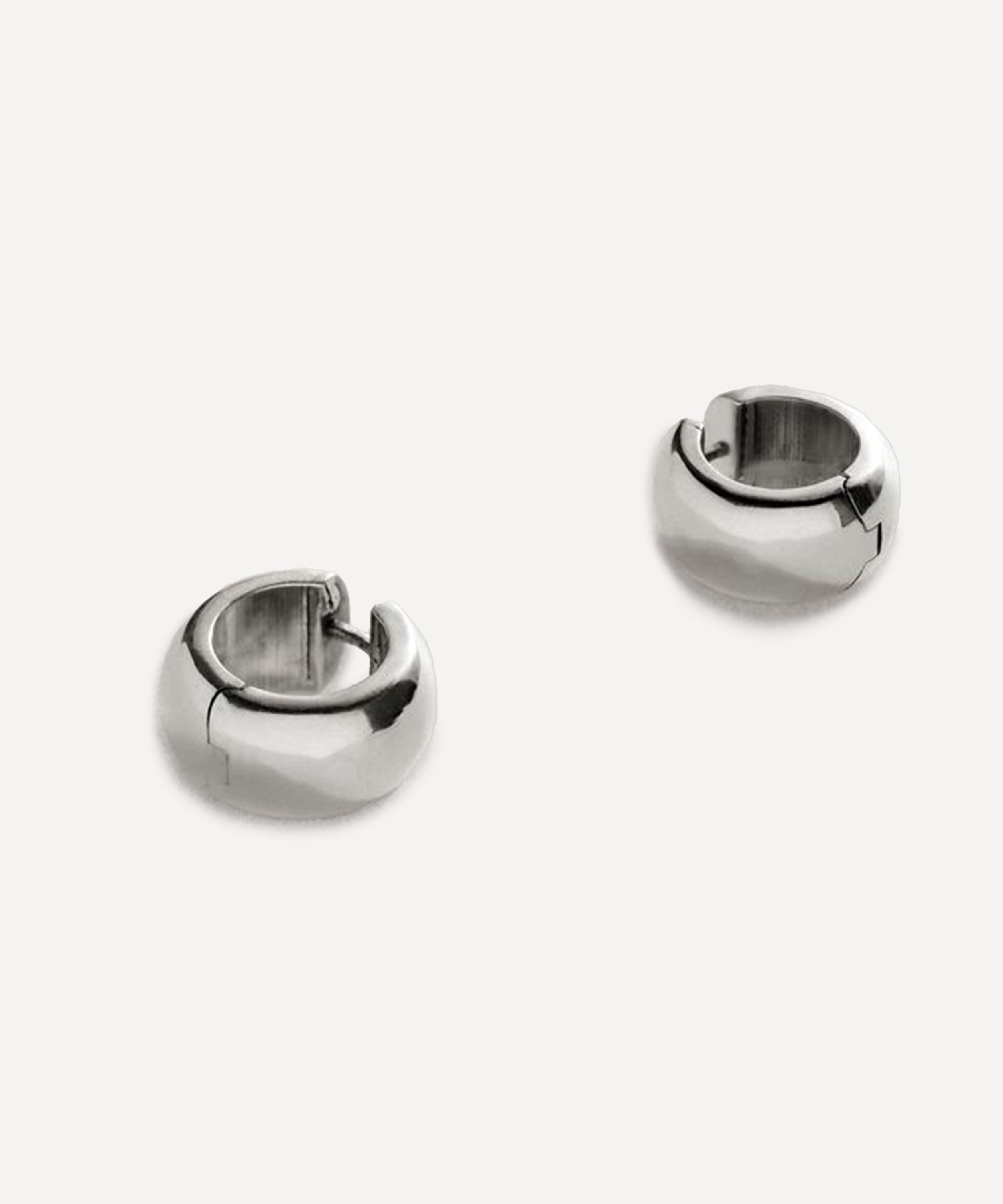 Annika Inez - Sterling Silver Large Cigar Band Hoop Earrings image number 0