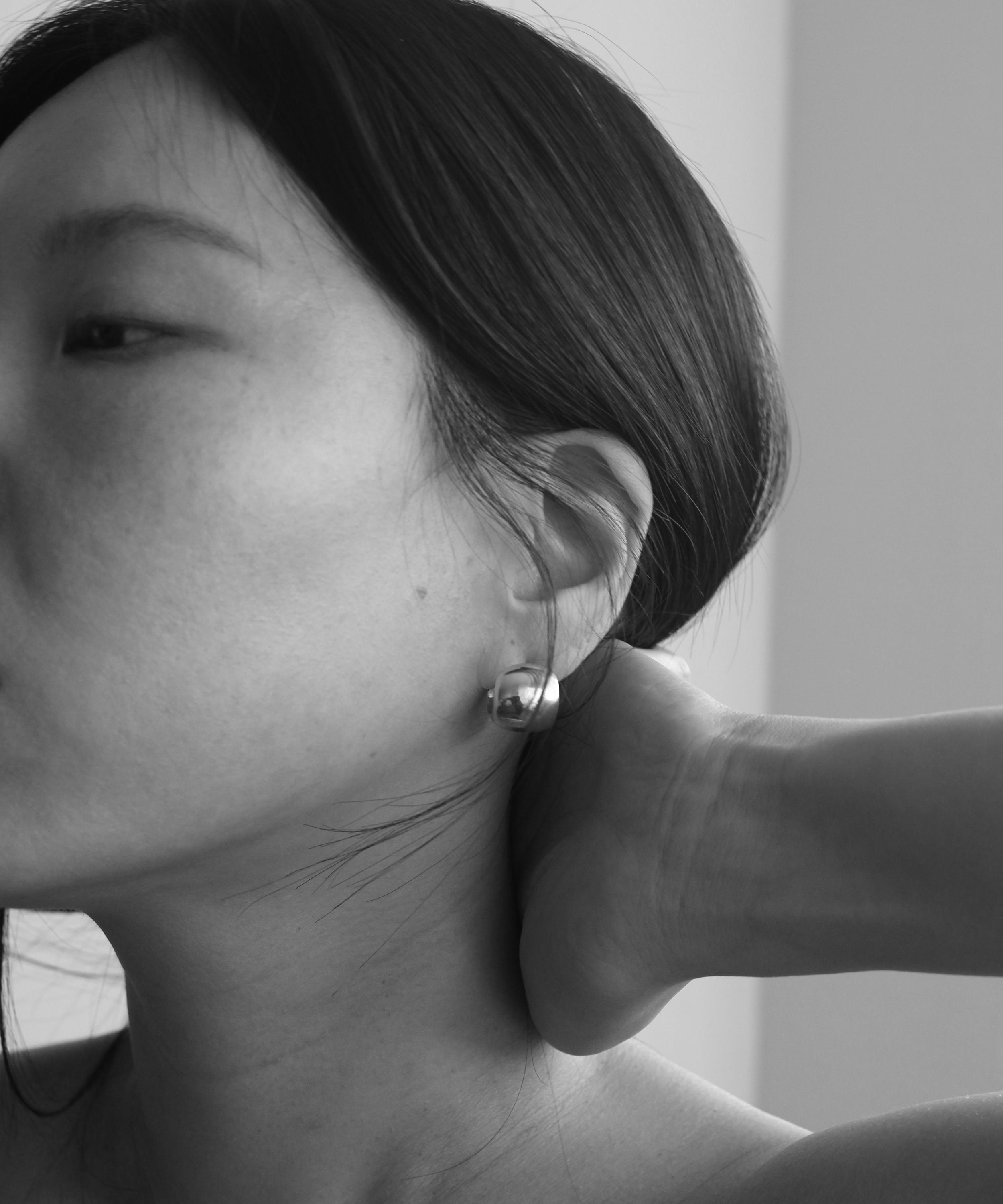 Annika Inez - Sterling Silver Large Cigar Band Hoop Earrings