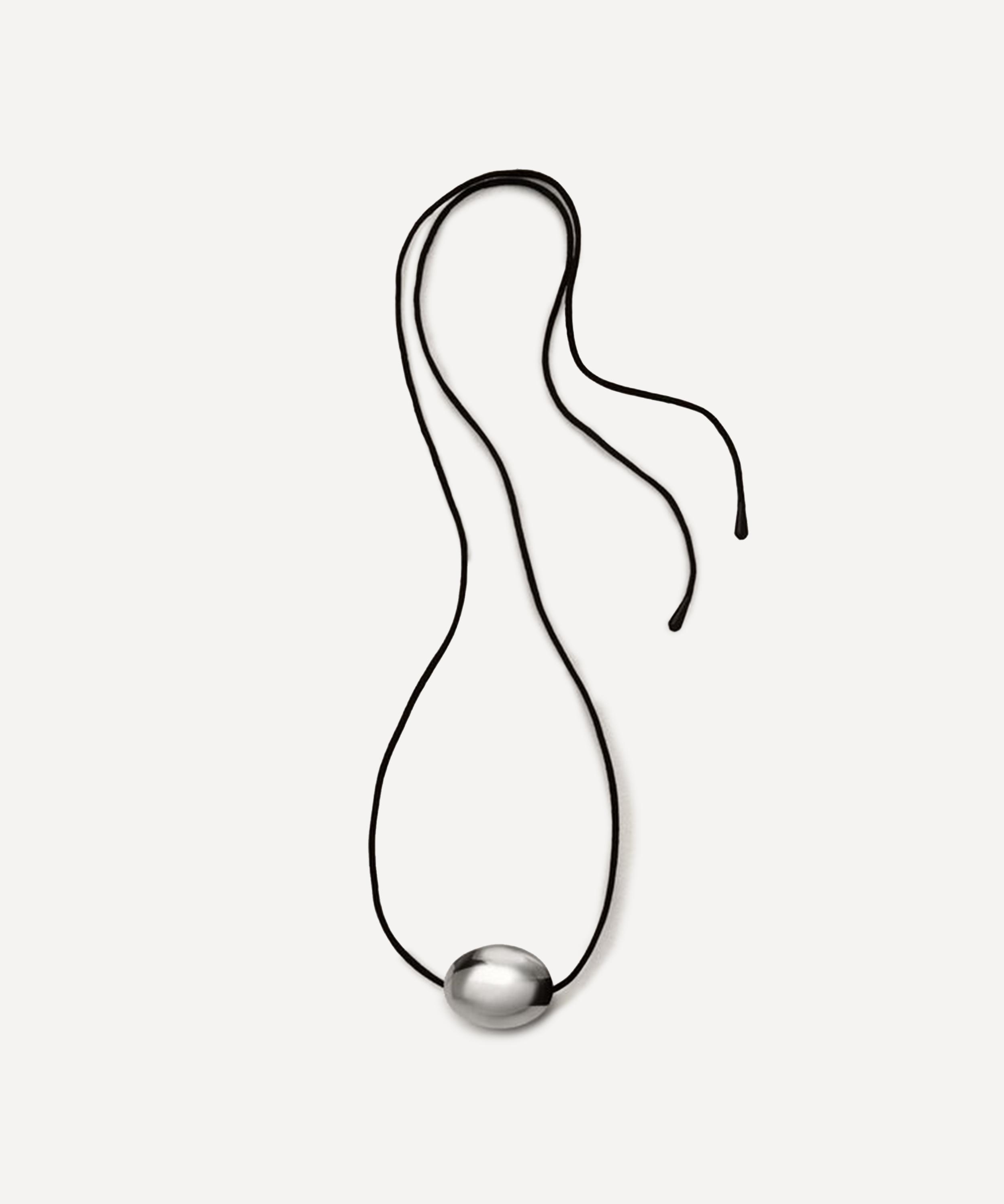 Annika Inez - Sterling Silver Large Ellipse Pendant Necklace image number 0