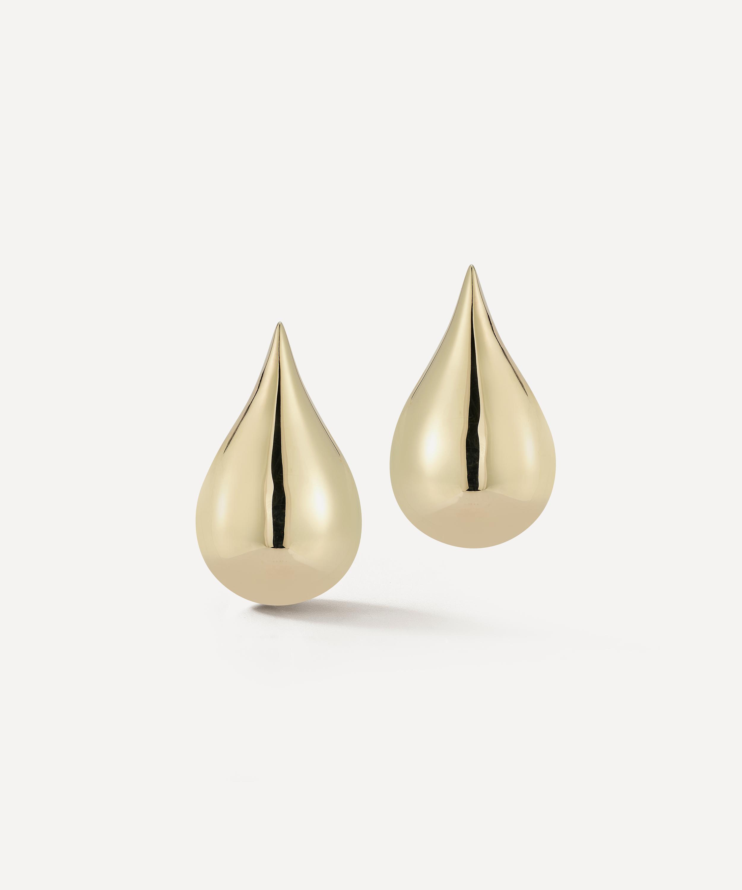 Mateo - 14ct Gold Water Droplet Stud Earrings image number 0