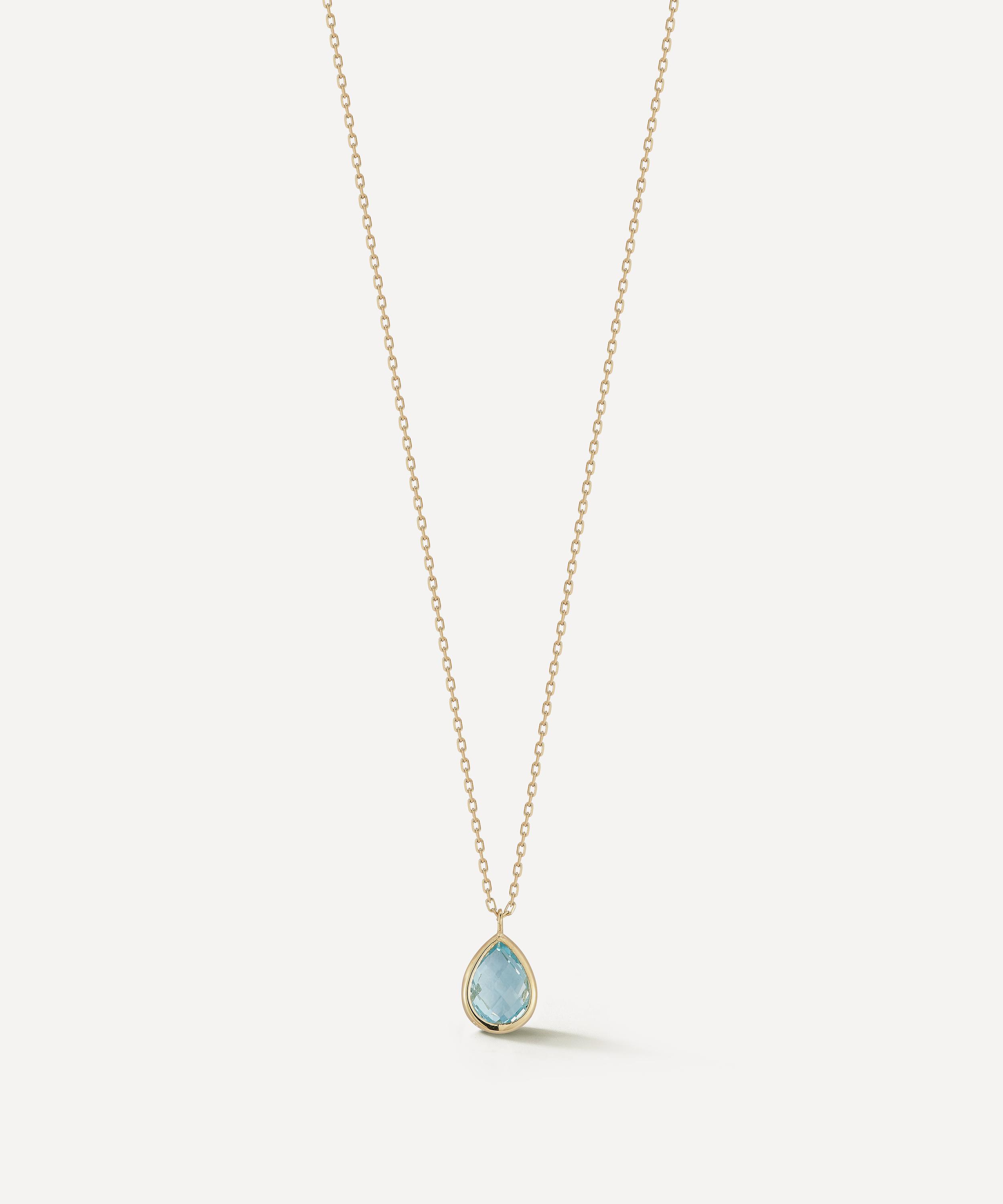 Mateo - 14ct Gold Blue Topaz Pendant Necklace image number 0