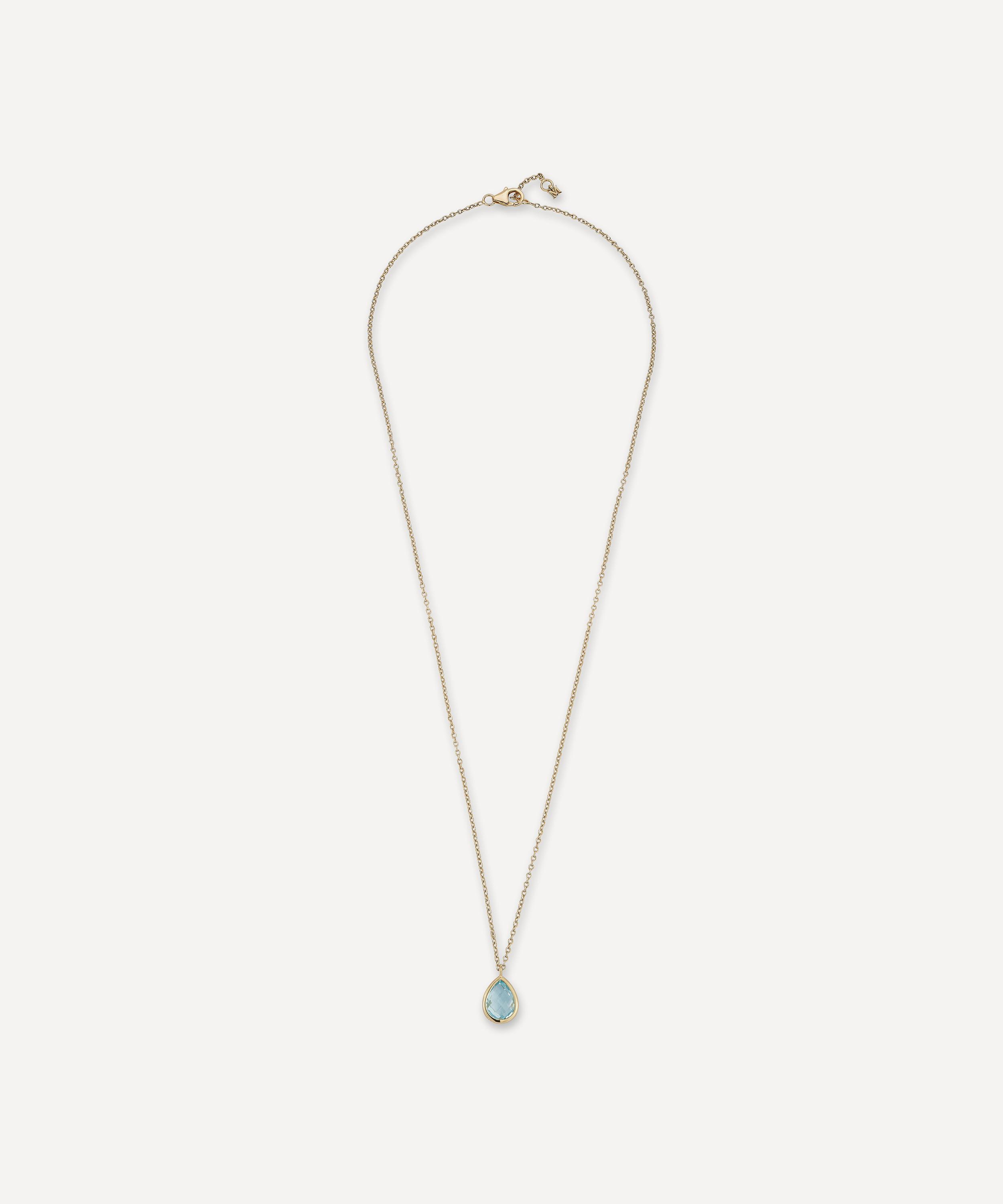 Mateo - 14ct Gold Blue Topaz Pendant Necklace image number 1