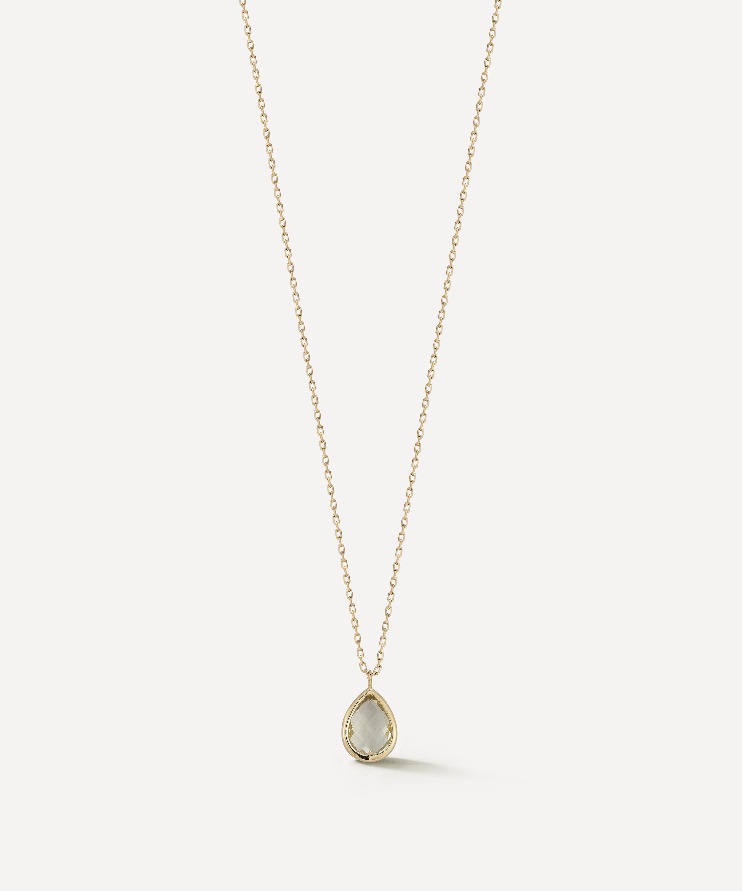 Mateo - 14ct Gold Green Amethyst Pendant Necklace image number 0