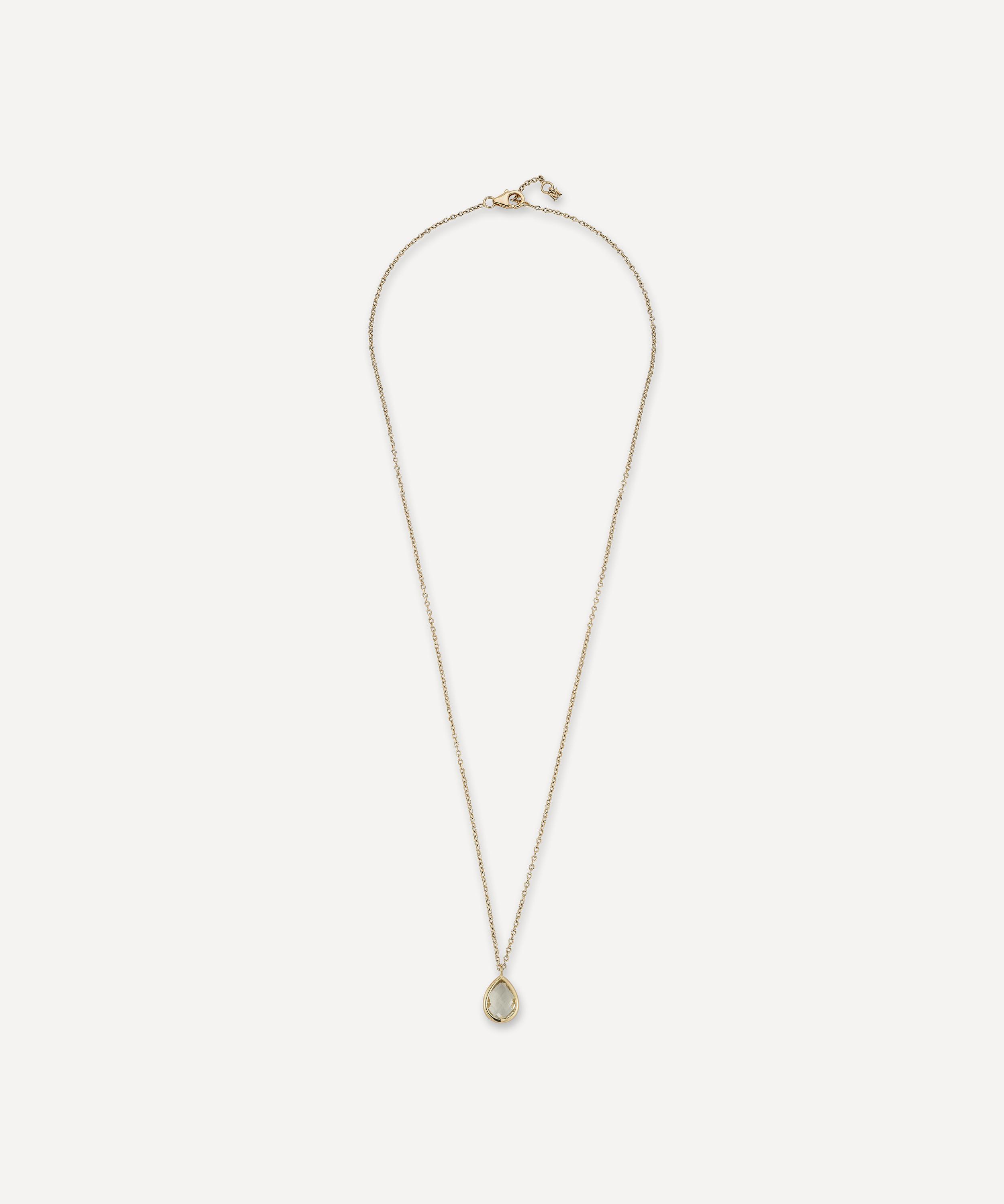 Mateo - 14ct Gold Green Amethyst Pendant Necklace image number 1