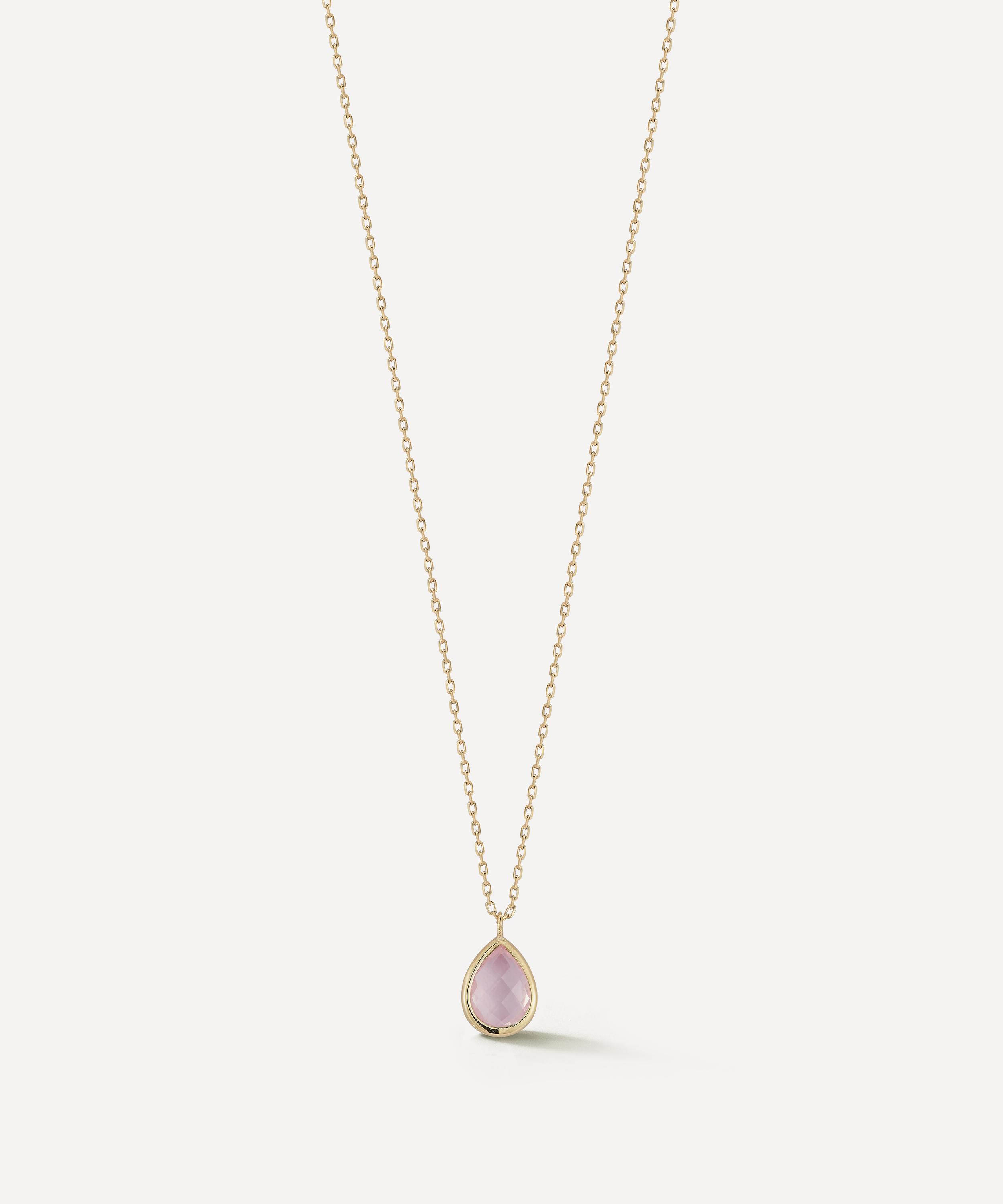 Mateo - 14ct Gold Pink Topaz Pendant Necklace image number 0