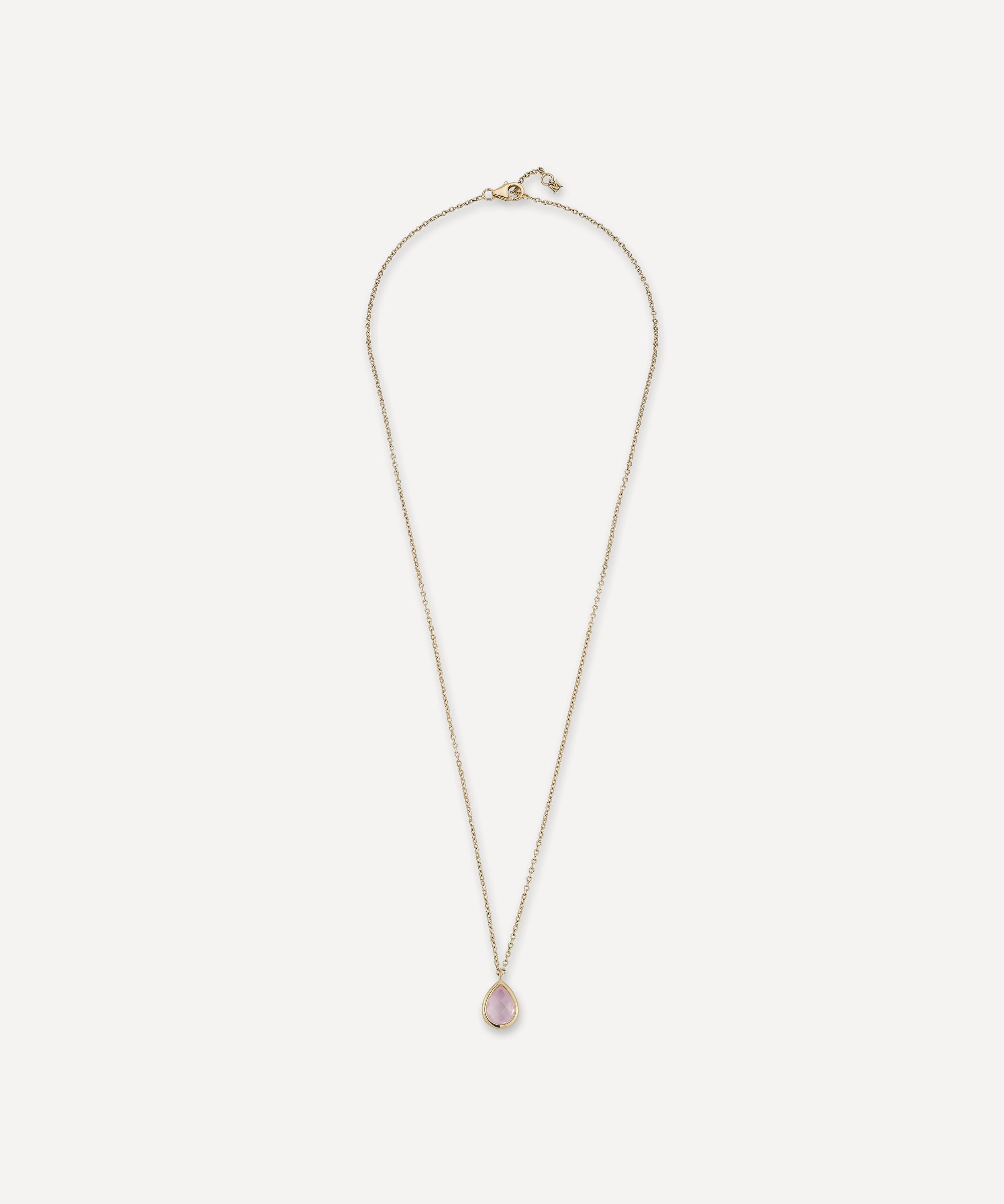 Mateo - 14ct Gold Pink Topaz Pendant Necklace image number 1