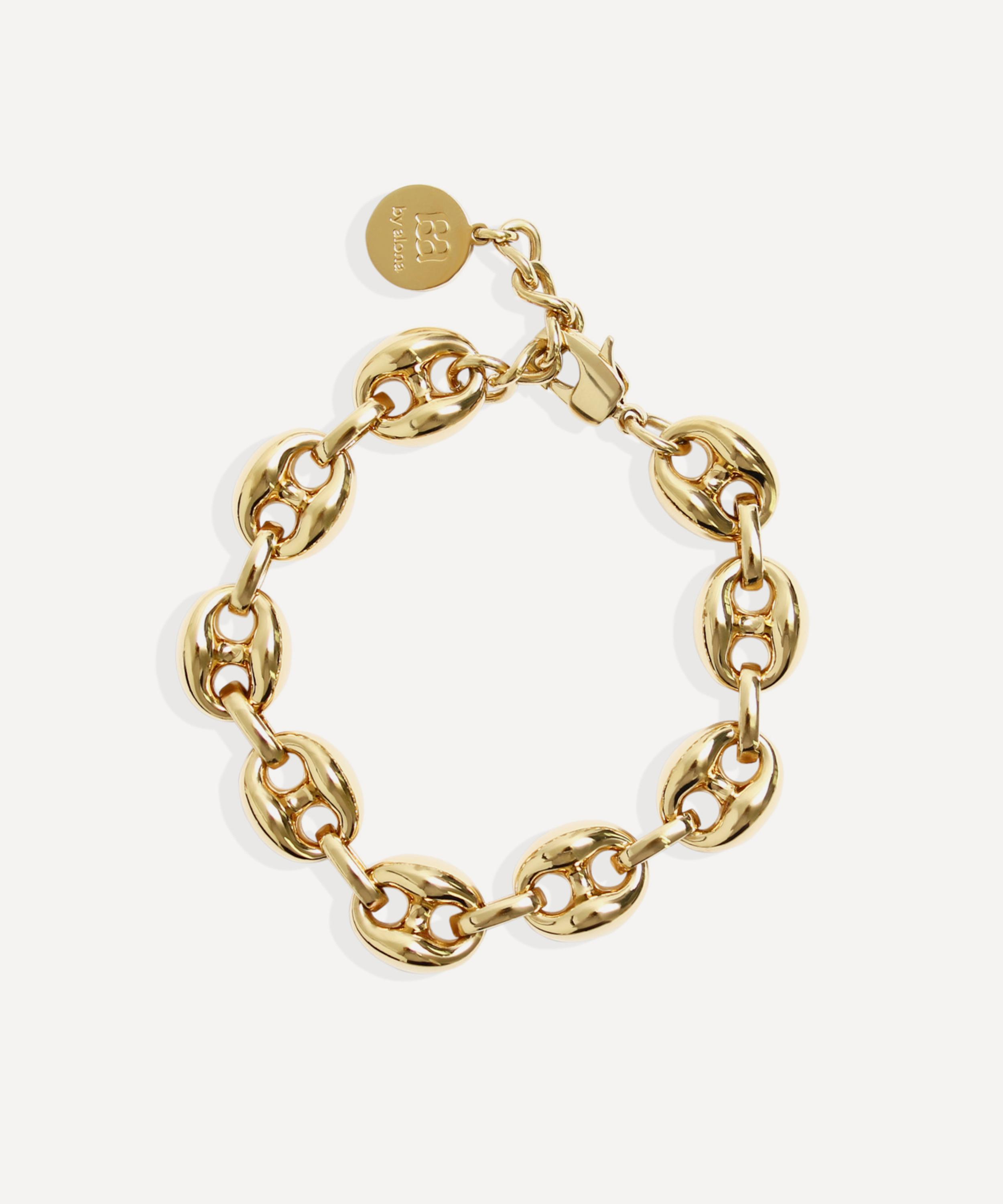By Alona - 18ct Gold-Plated Capri Mariner Chain Bracelet image number 0