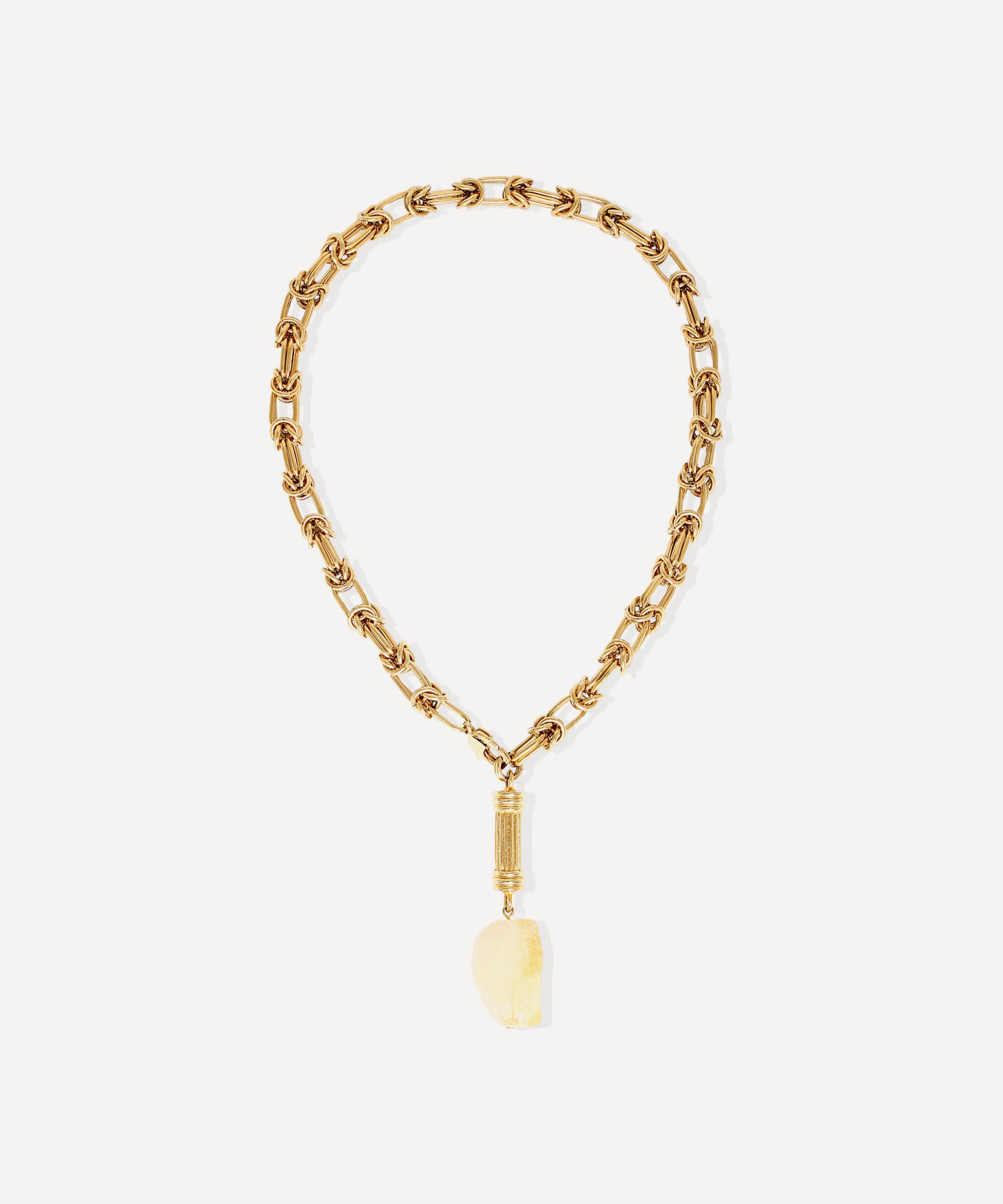 By Alona - 18ct Gold-Plated Alexandria Citrine Lariat Necklace image number 0
