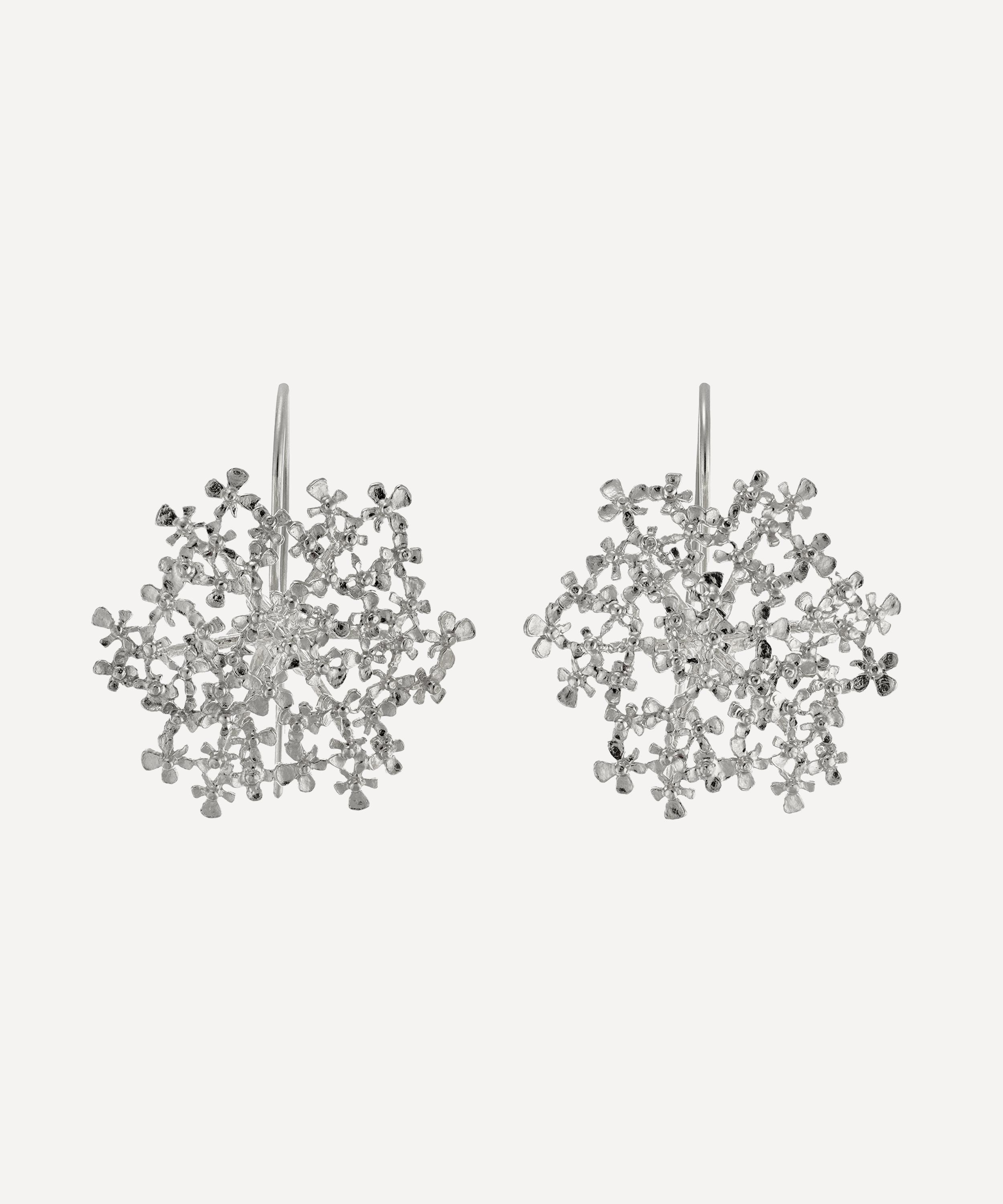 Alex Monroe - Sterling Silver Cow Parsley Bloom Drop Earrings image number 2