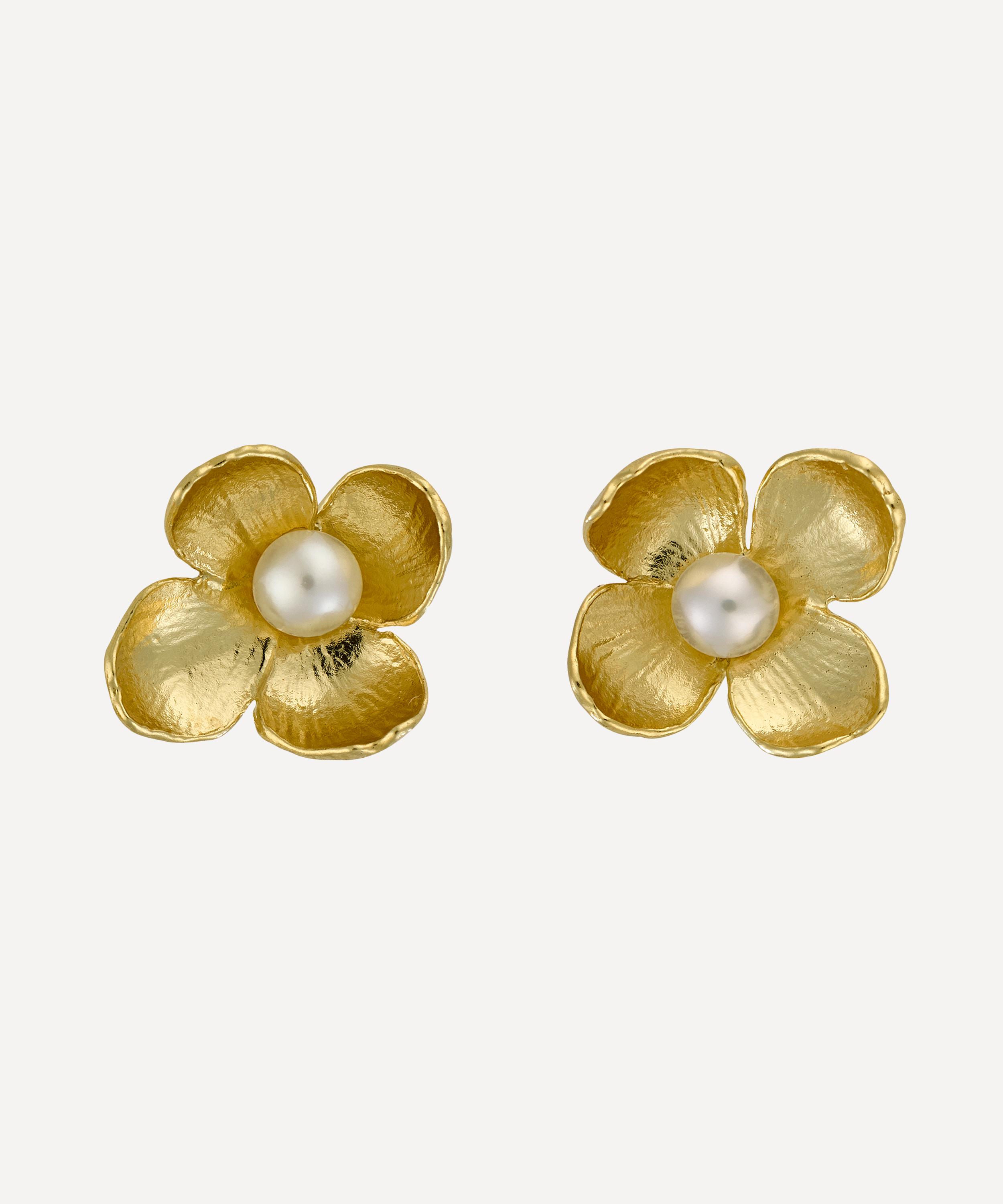 Alex Monroe - 22ct Gold-Plated Cuckoo Flower Stud Earrings image number 0